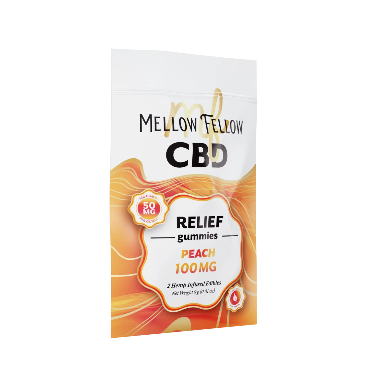 Relief CBD Gummies 100mg - Peach