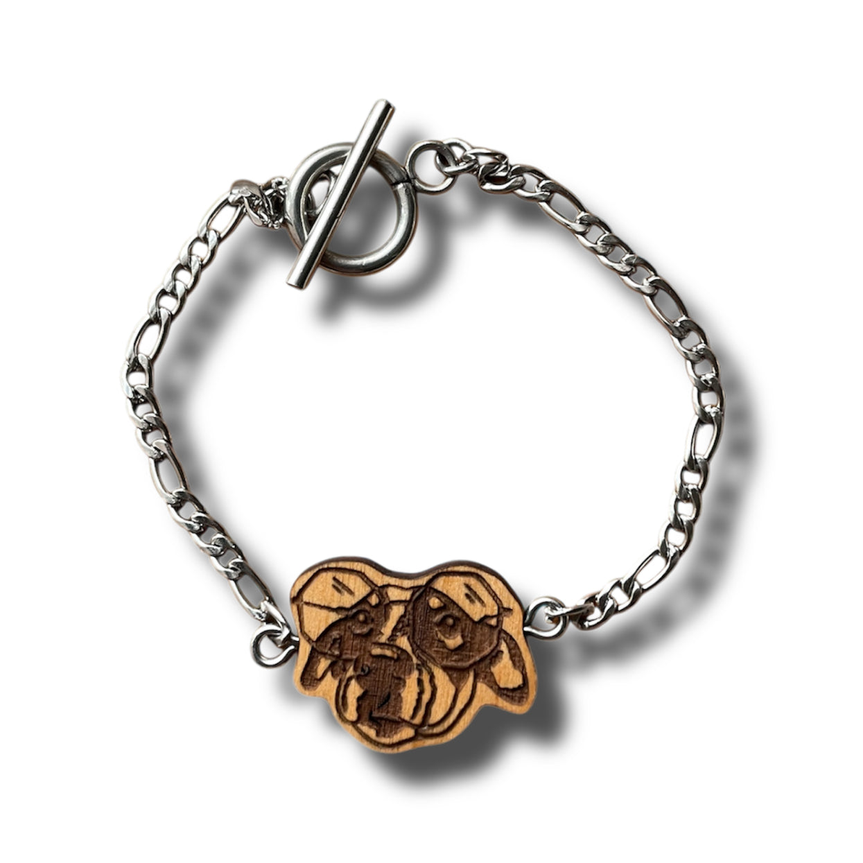 Wooden Charm Pet Portrait Bracelet