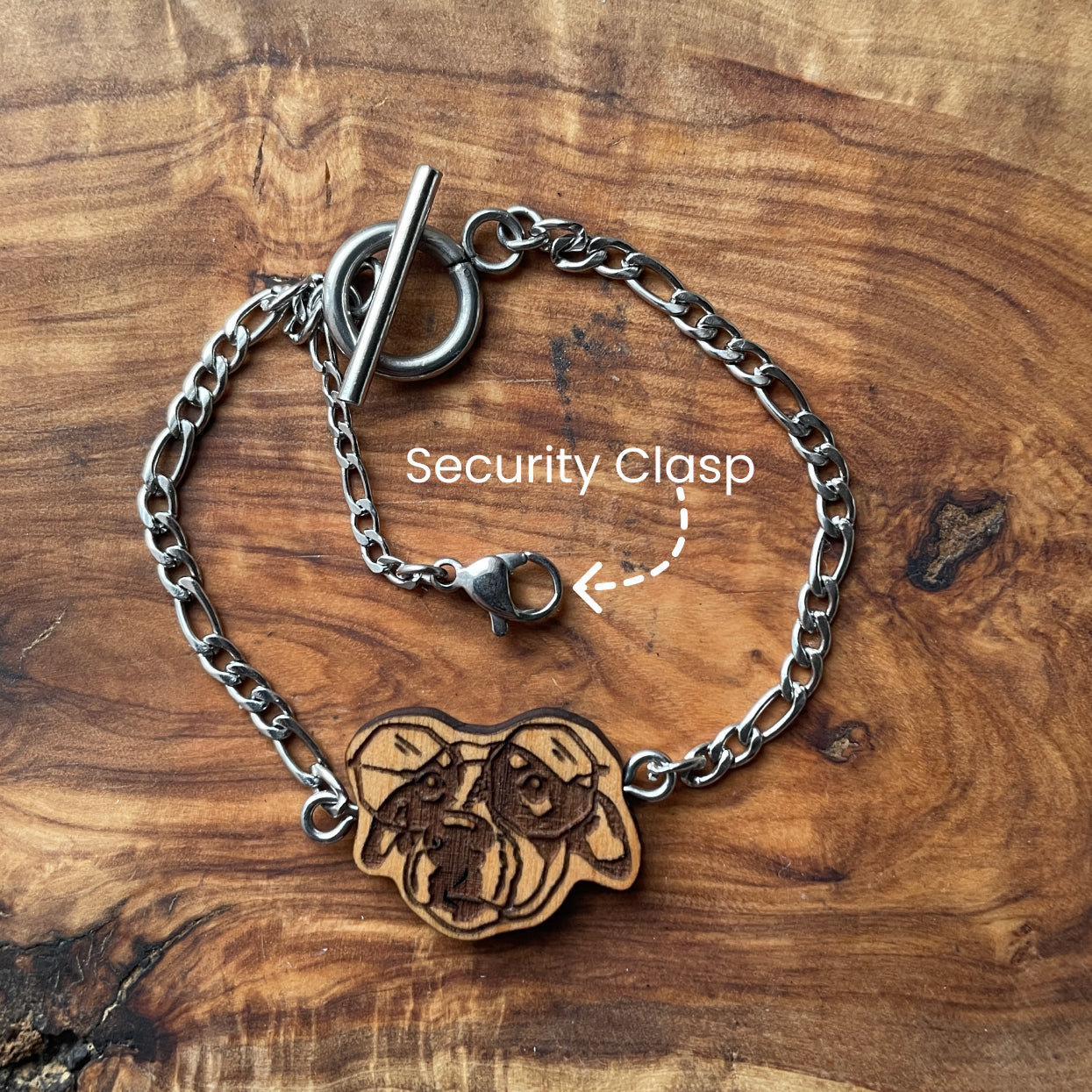 Wooden Charm Pet Portrait Bracelet