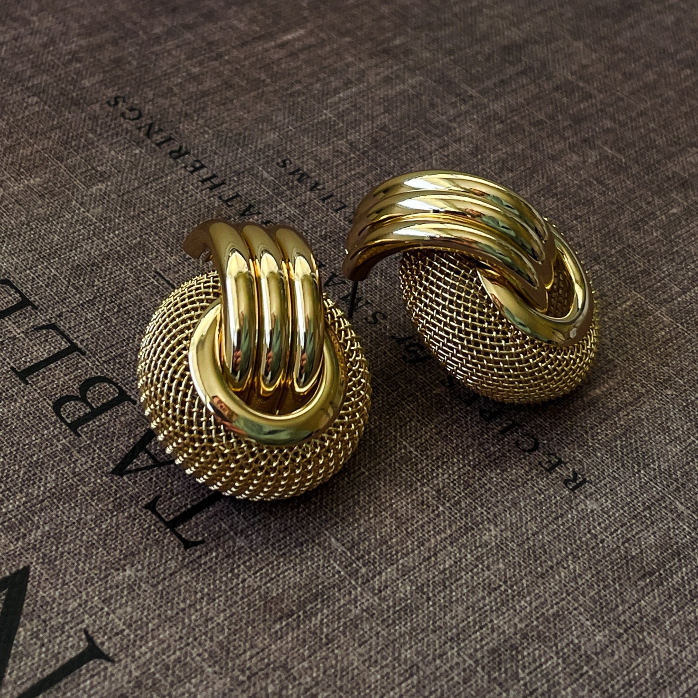 Large Gold Knot Earrings