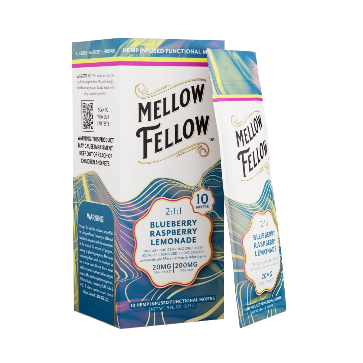 Delta 9 + CBD & CBG Mixers 10pc - Blueberry Raspberry Lemonade
