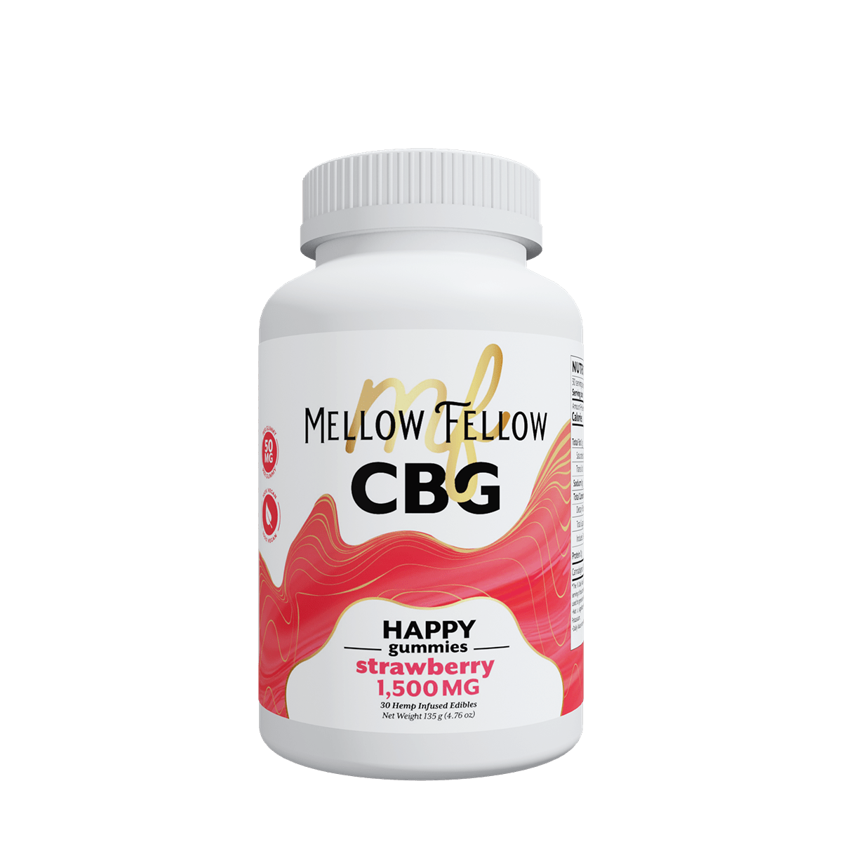 Happy CBG Gummies - 1500mg - Strawberry