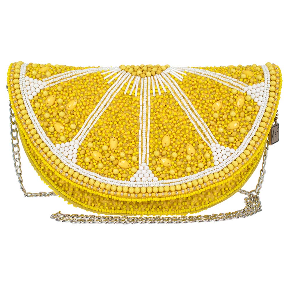 Lemon Law Beaded Crossbody Handbag