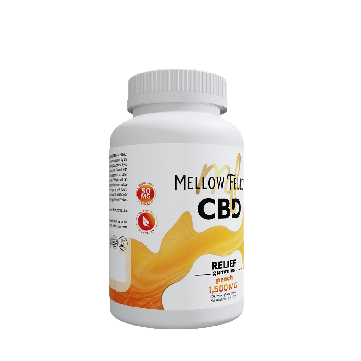 Relief CBD Gummies - 1500mg - Peach