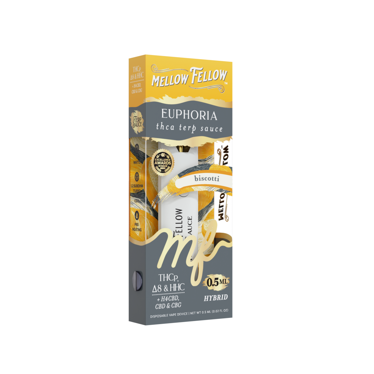 Euphoria Blend 0.5ml Terp Sauce Disposable Vape - Biscotti (Hybrid)