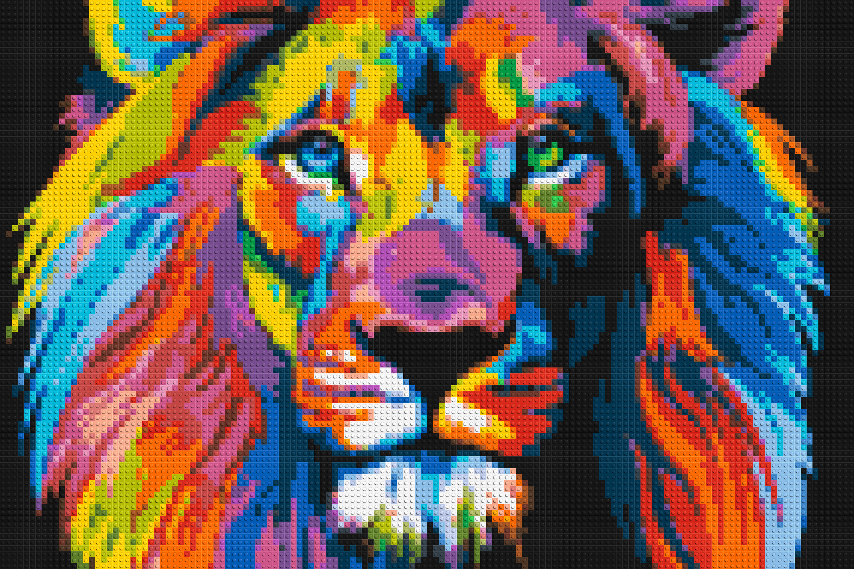 Lion Colourful Pop Art - Brick Art Mosaic Kit