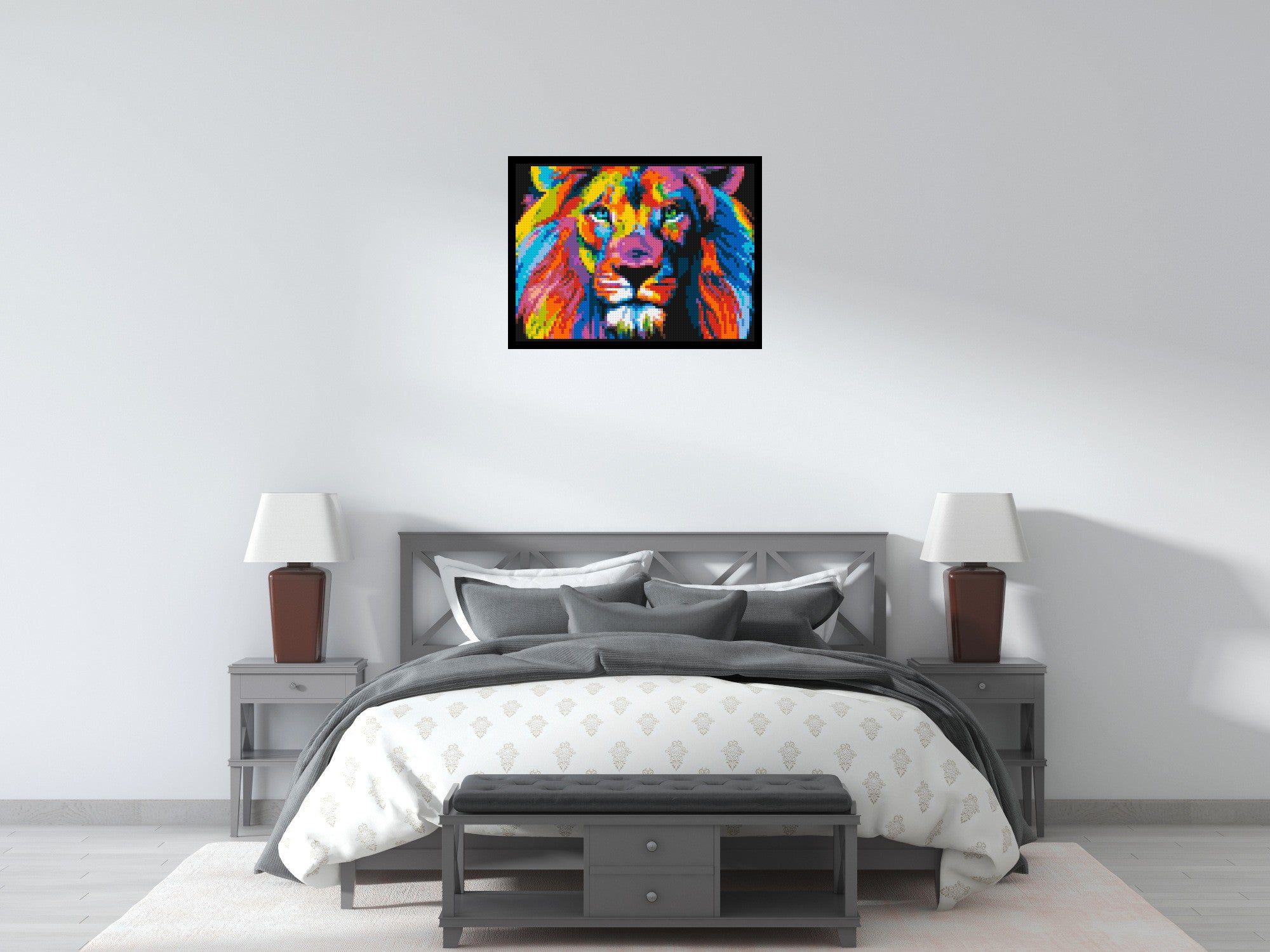 Lion Colourful Pop Art - Brick Art Mosaic Kit