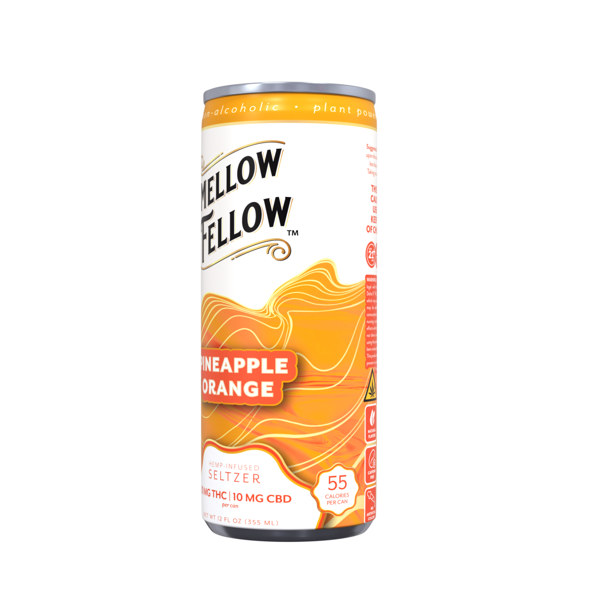 Delta 9 THC + CBD Seltzer Beverage 20MG - Pineapple Orange 4 Pack