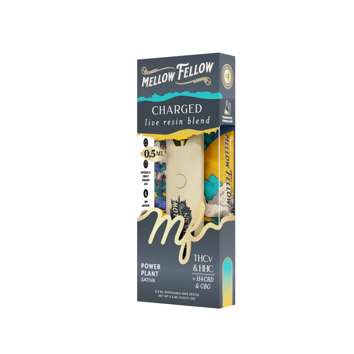 Charged Blend 0.5ml Live Resin Disposable Vape - Power Plant (Sativa)