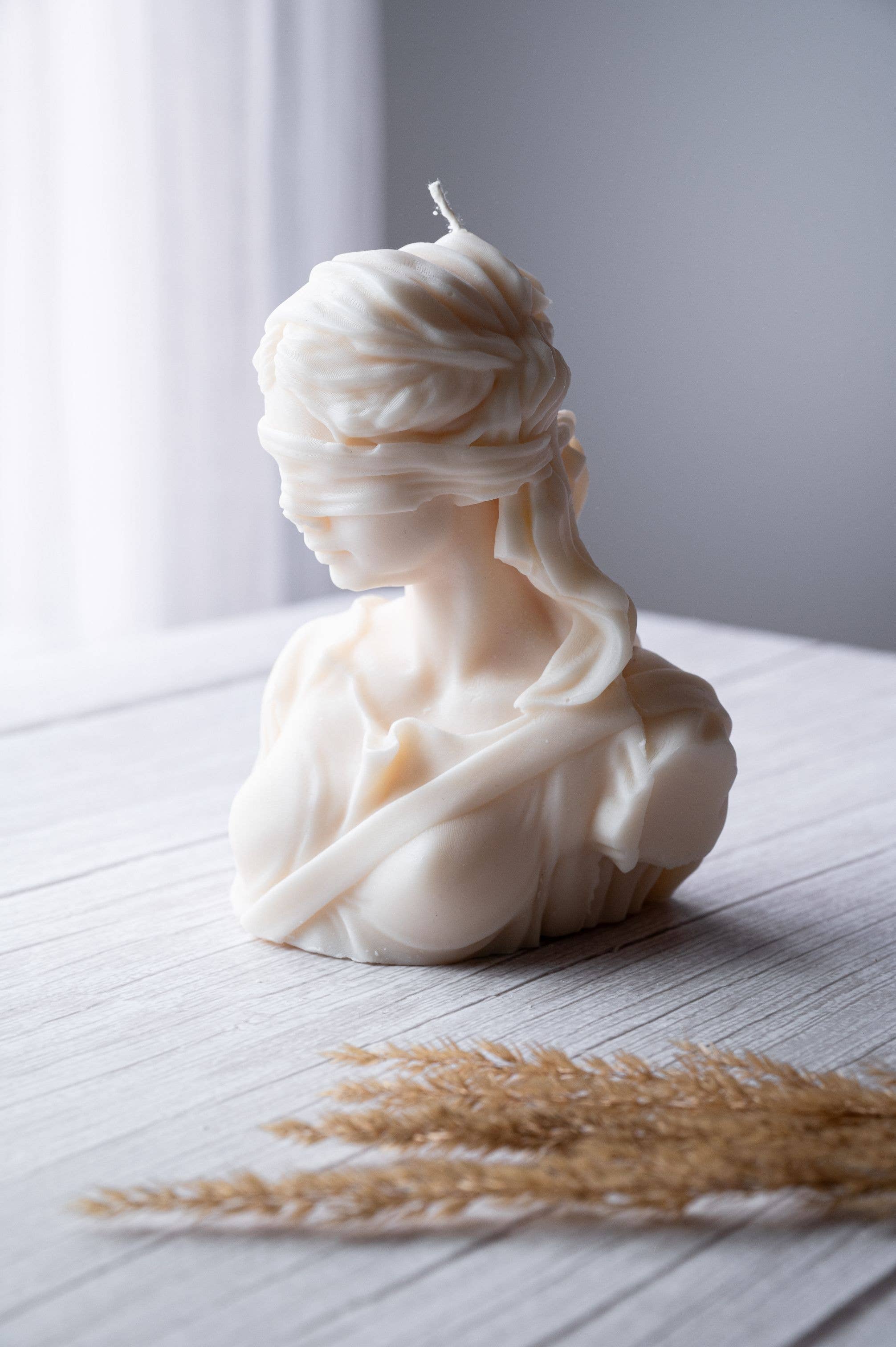 Blind Lady Justice Statue Candle