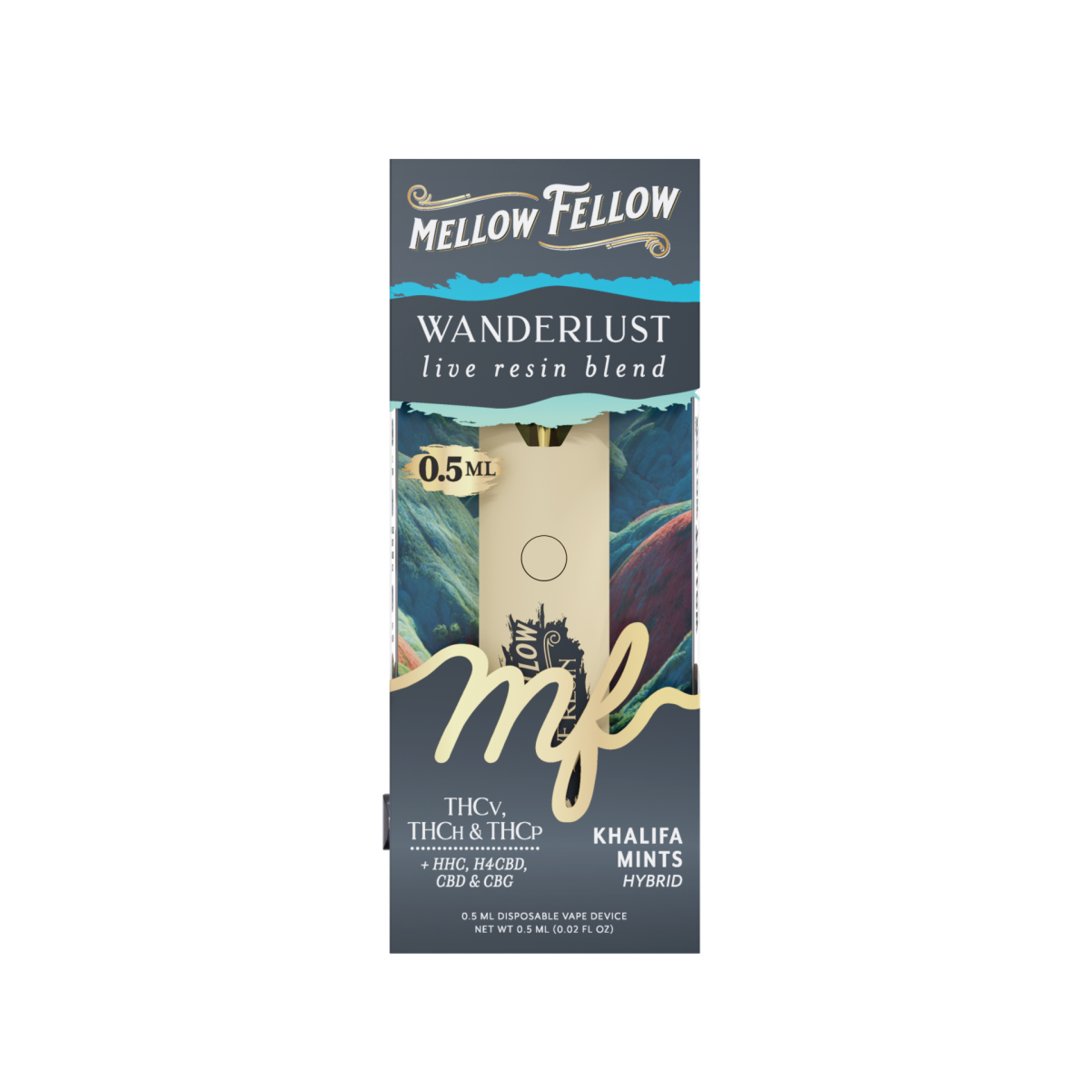 Wanderlust Blend 0.5ml Live Resin Disposable Vape - Khalifa Mints (Hybrid)