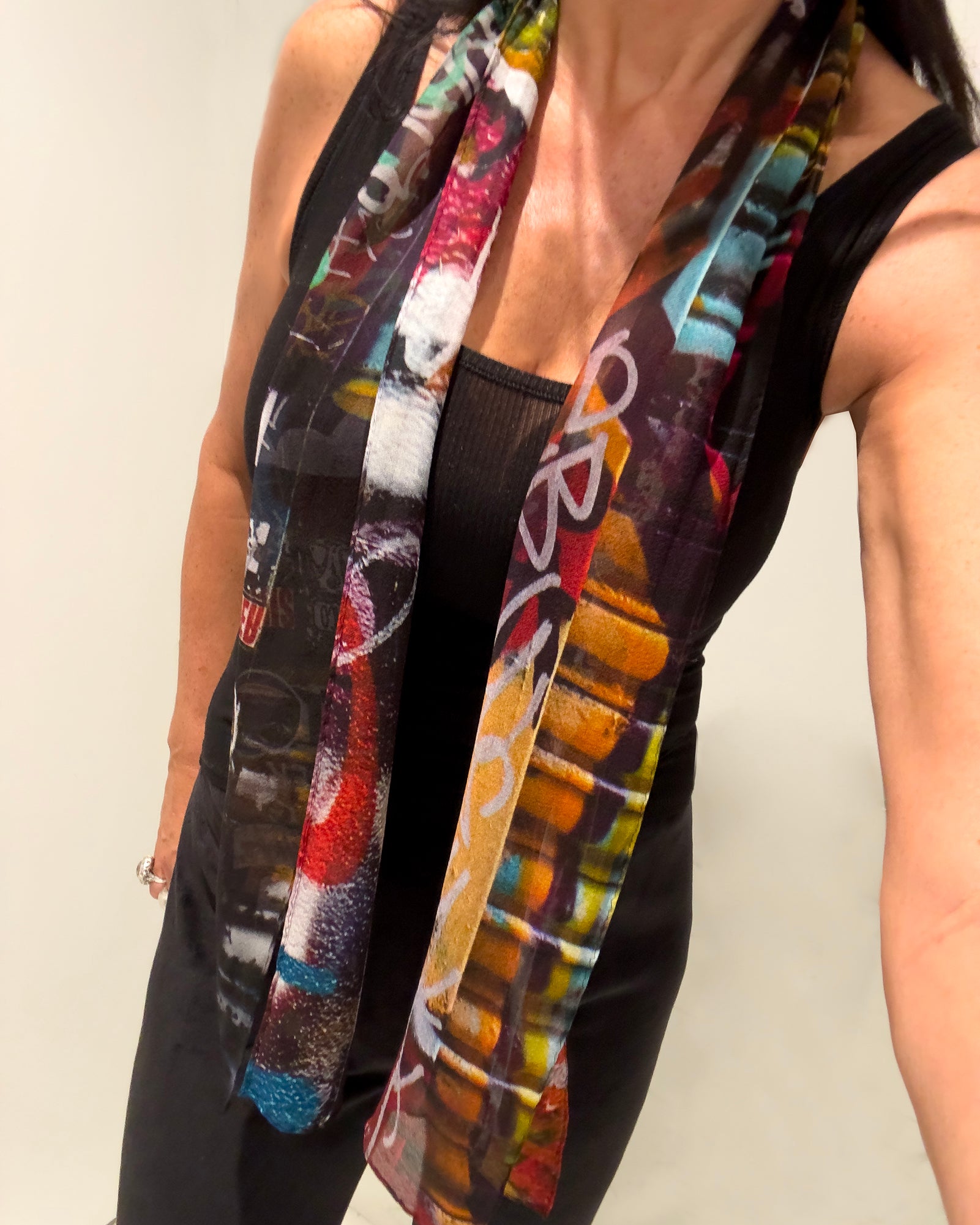Babs Street Art Silk Scarf