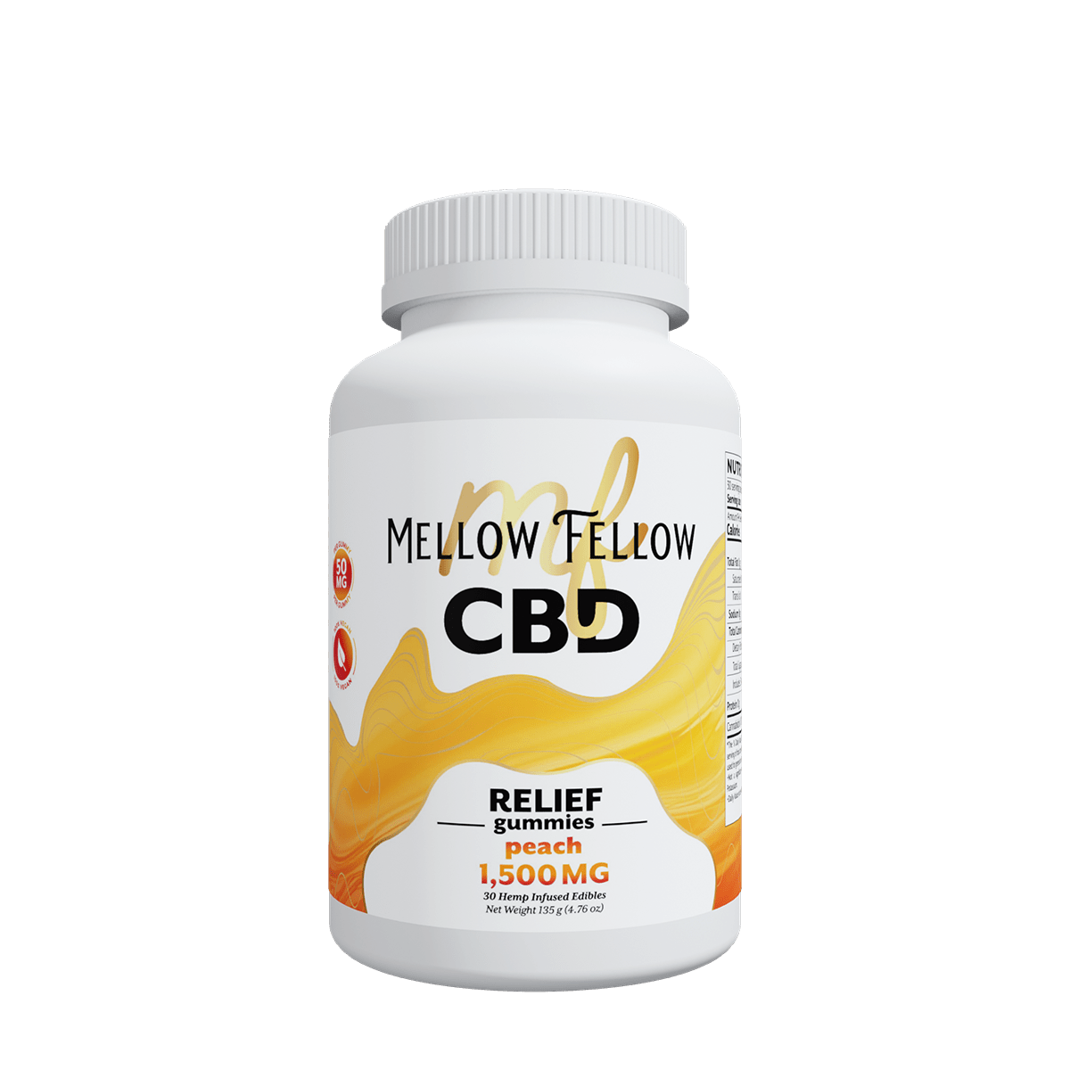 Relief CBD Gummies - 1500mg - Peach