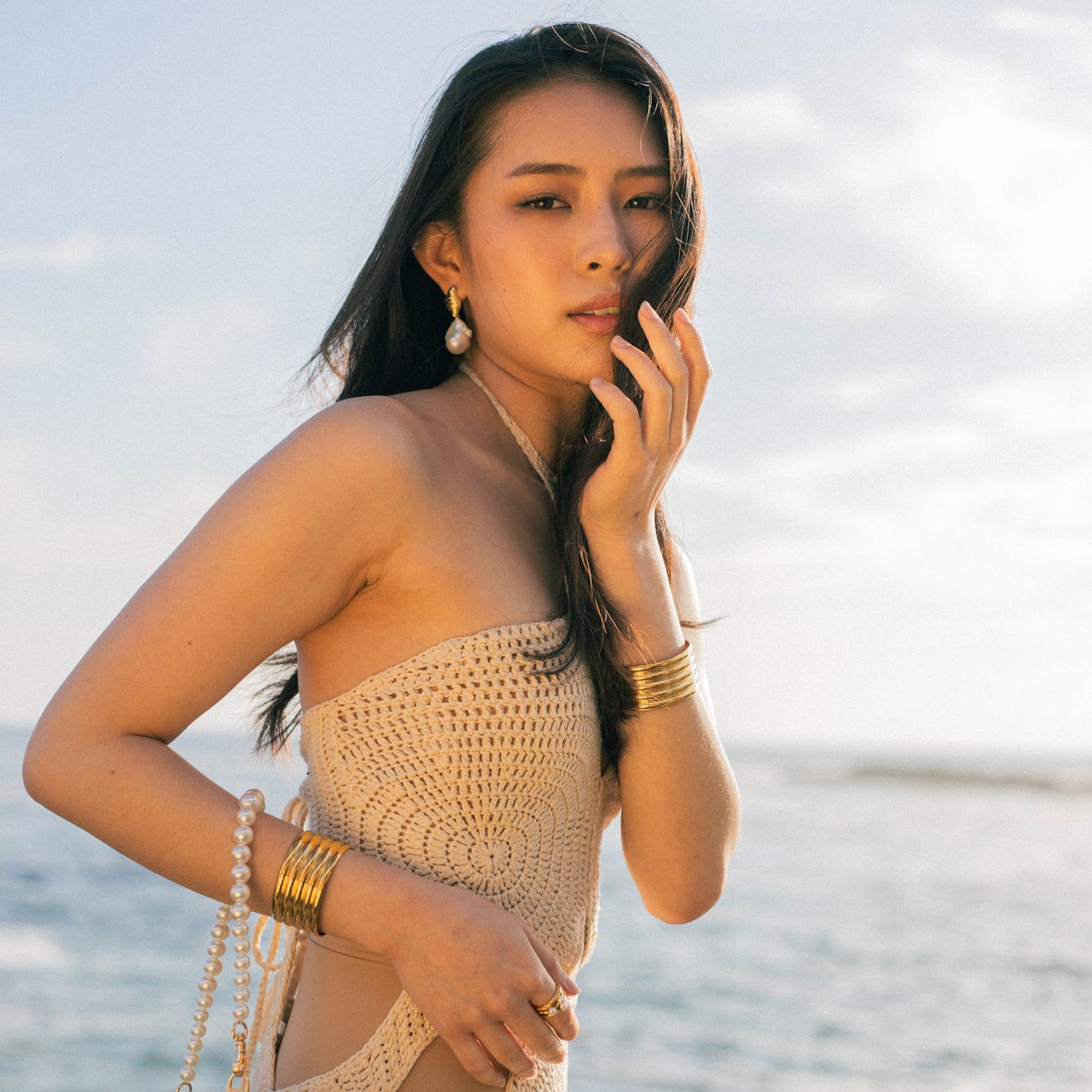 Drop Seashell Pearls