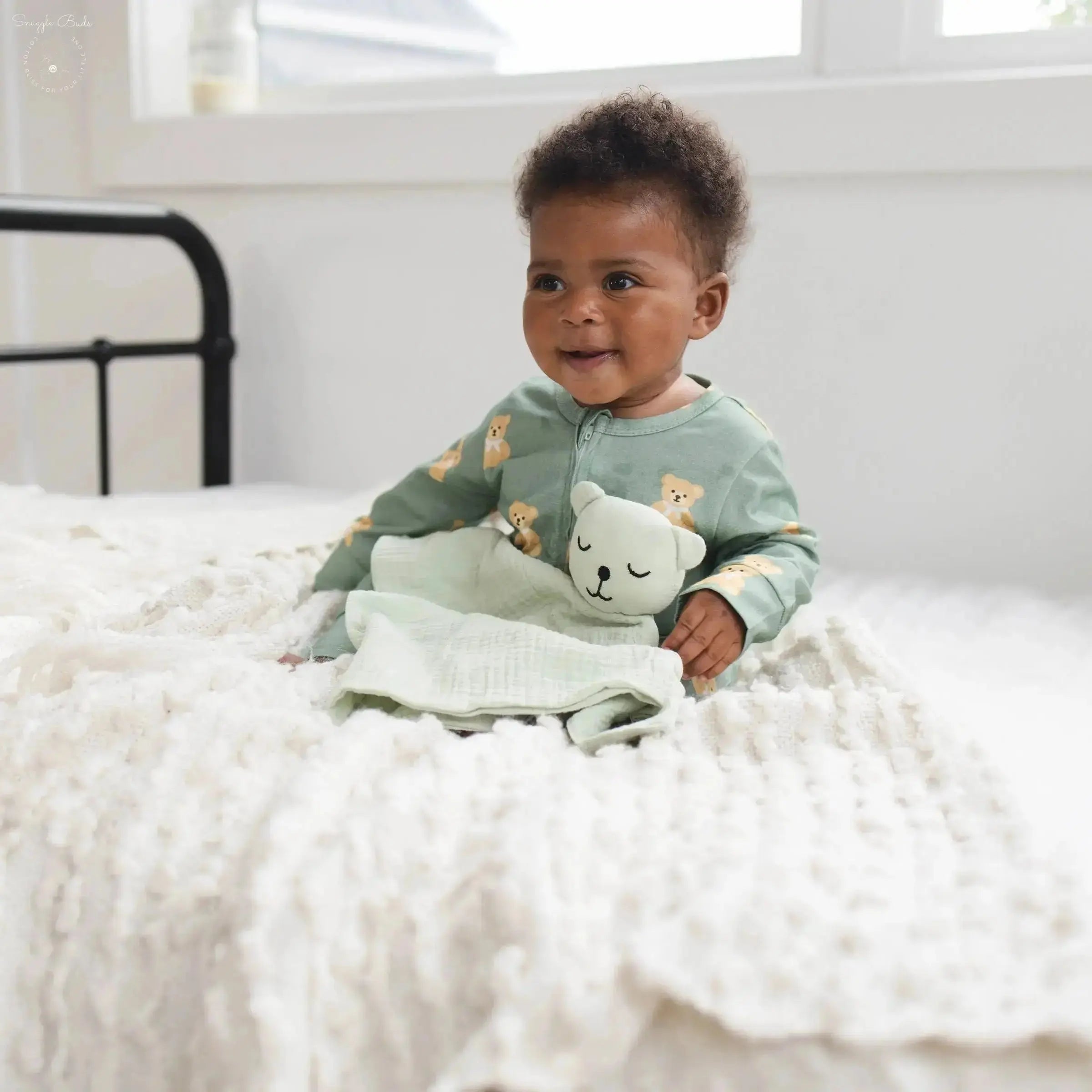 100% Muslin Cotton Comfort Blanket (Lovey) – Oat, Cream & Mint