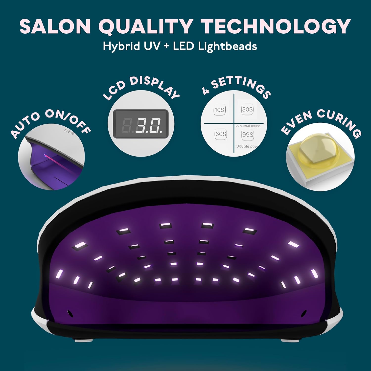 SUNUV UV LED Nail Lamp (36 LEDs with 4 Timer Settings)