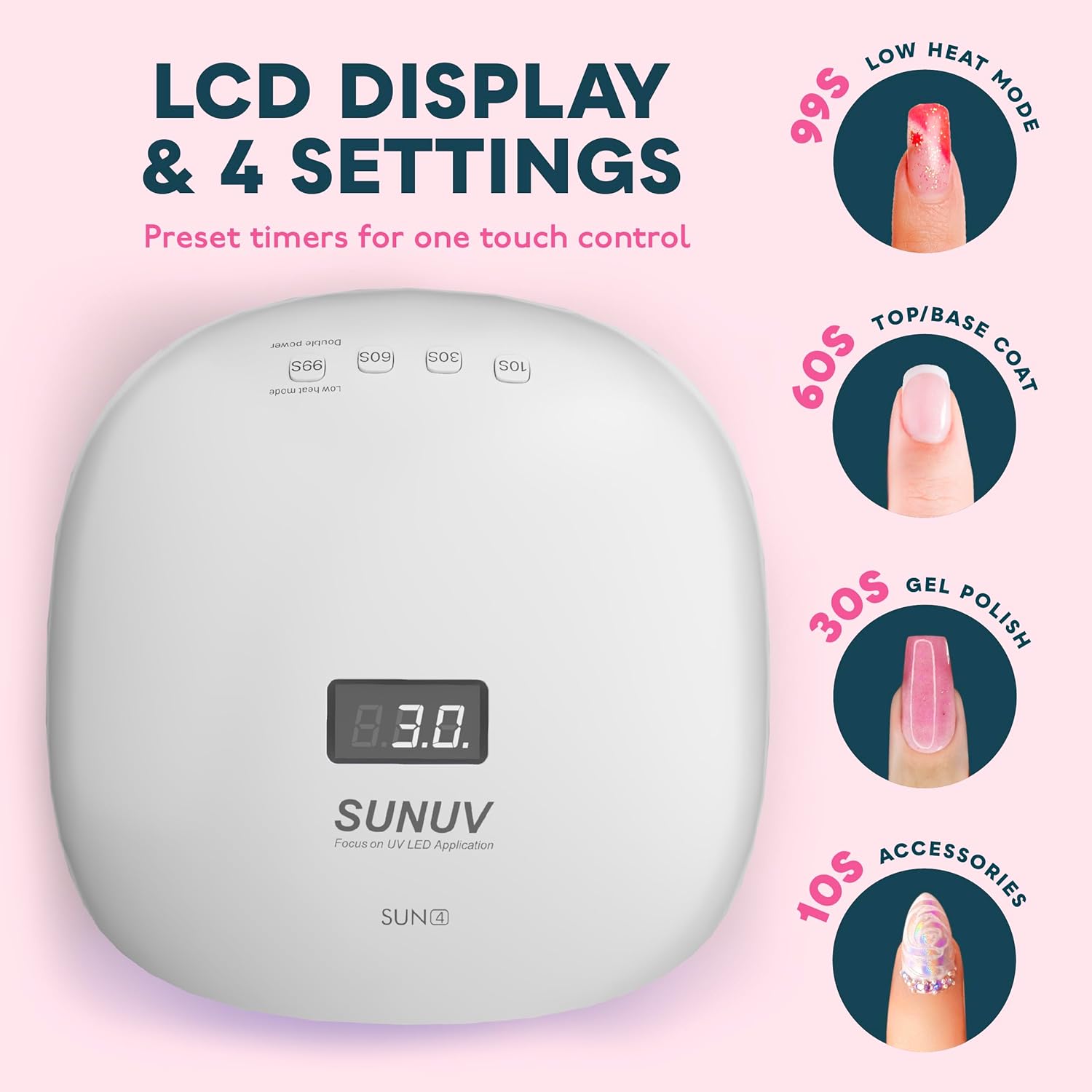 SUNUV UV LED Nail Lamp (36 LEDs with 4 Timer Settings)