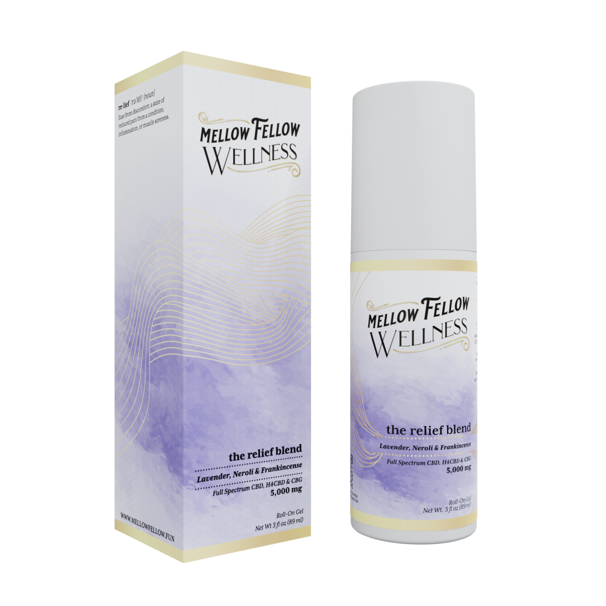 Wellness Roll On Gel - The Relief Blend - Lavender, Neroli + Frankincense - 5000mg