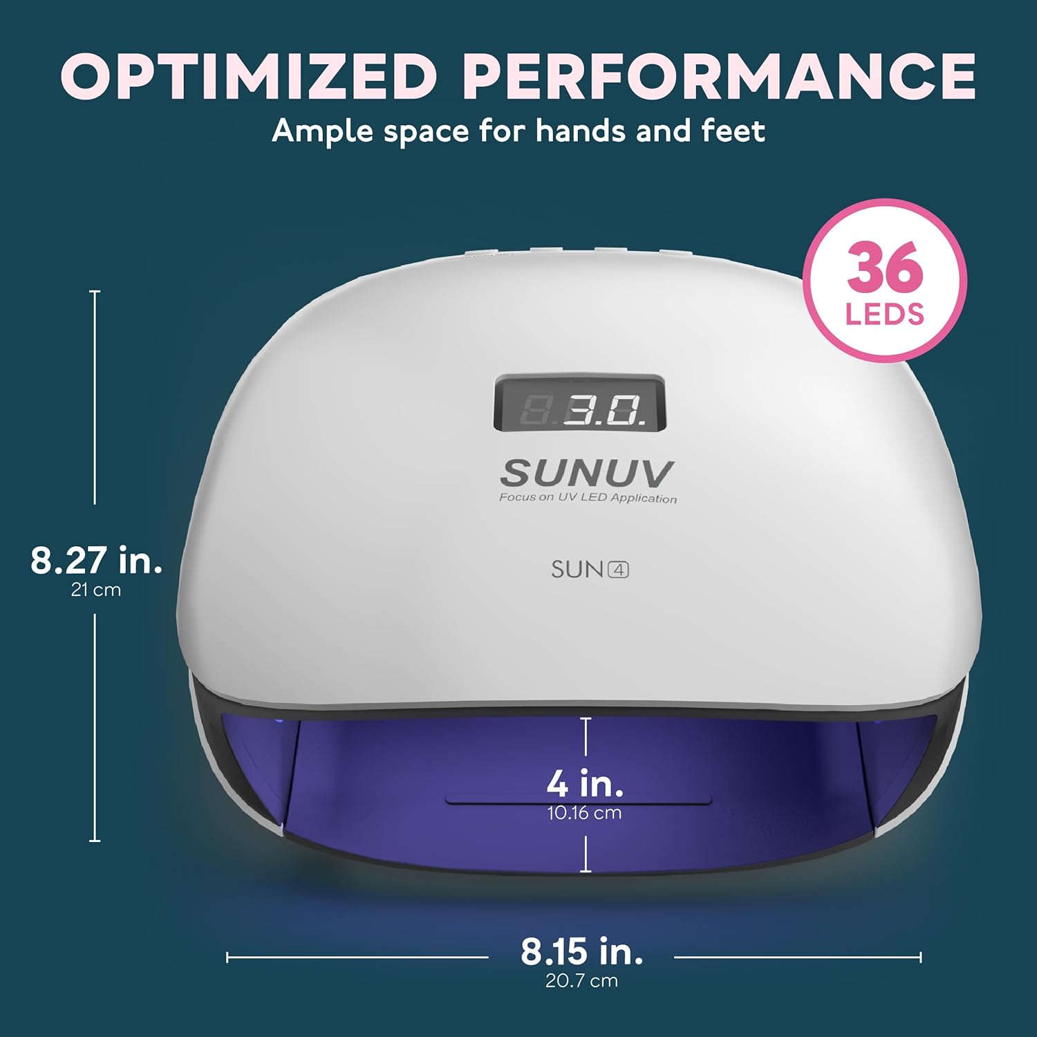 SUNUV UV LED Nail Lamp (36 LEDs with 4 Timer Settings)