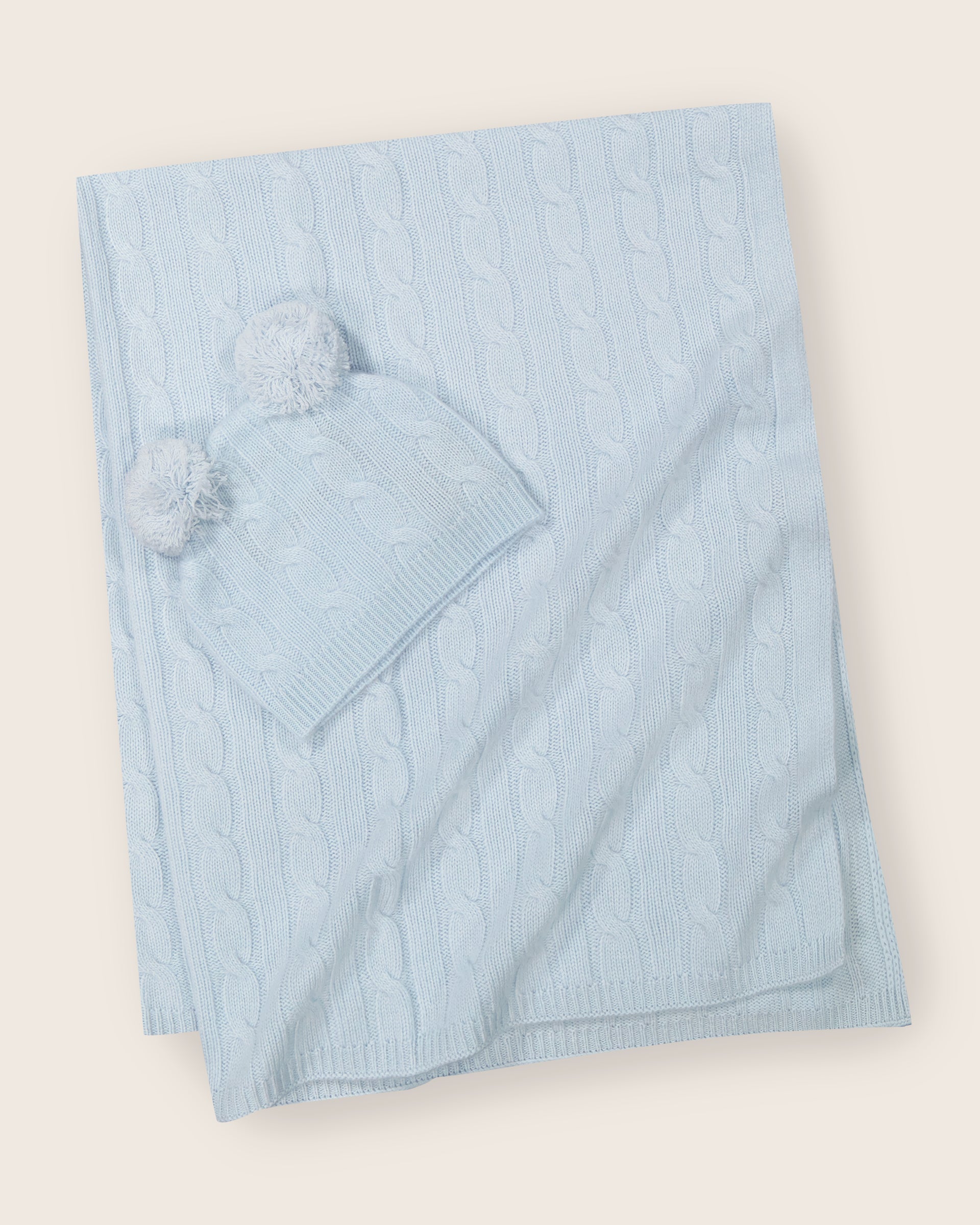 Angel Cashmere Baby Blanket and Hat Set