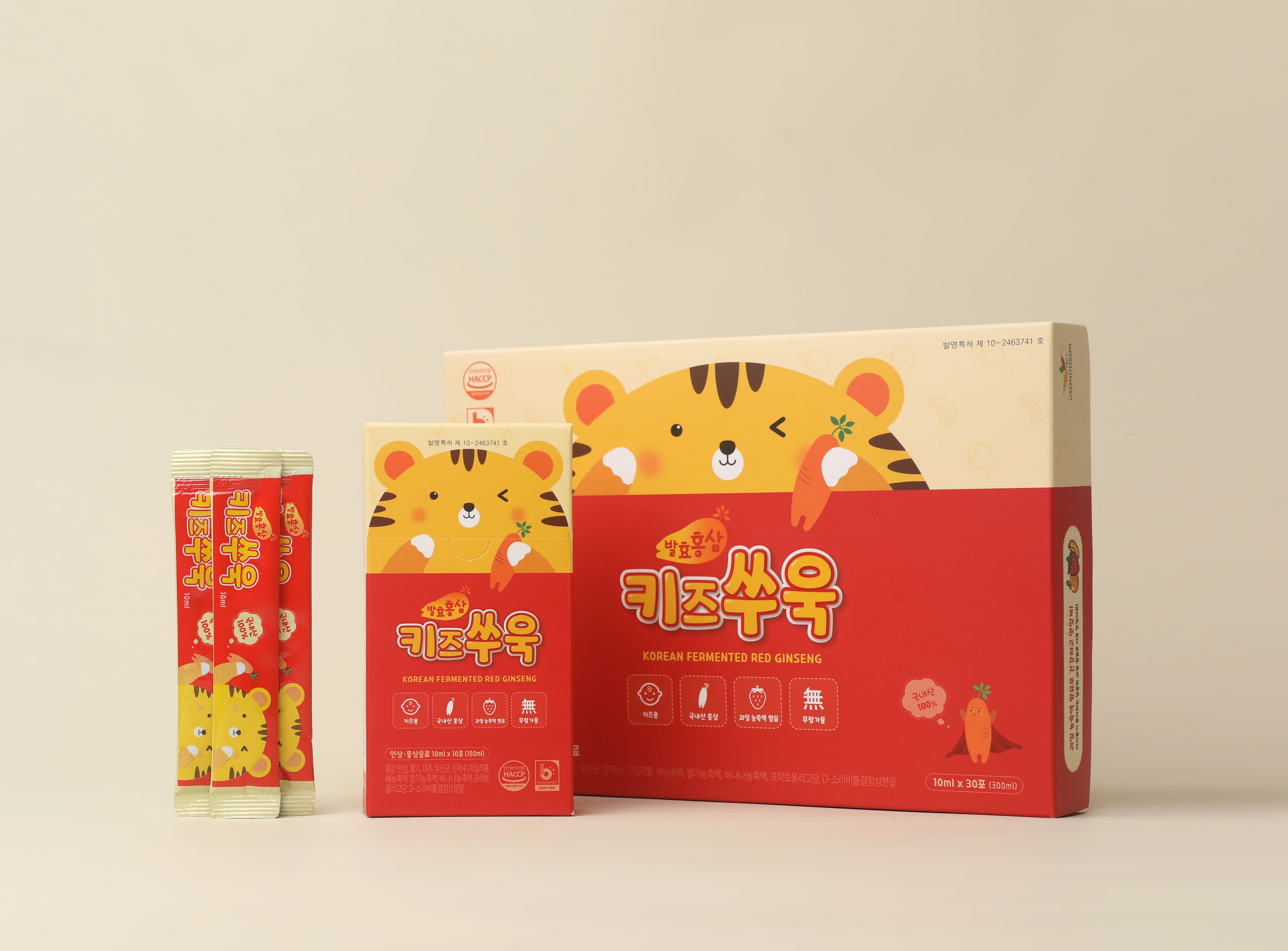 OSONDOSON Fermented Red Ginseng for Kids – Pesticide-Free | 30 Stick Packs