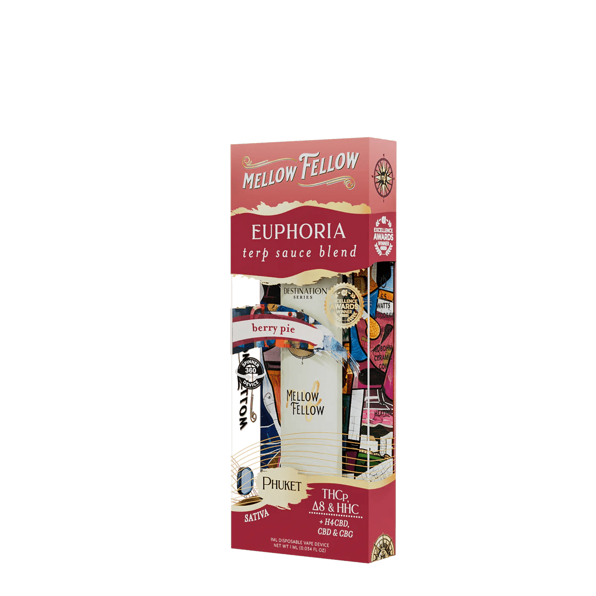 Euphoria Blend - Terp Sauce 1ml Disposable Spinner Vape - Berry Pie (Sativa)