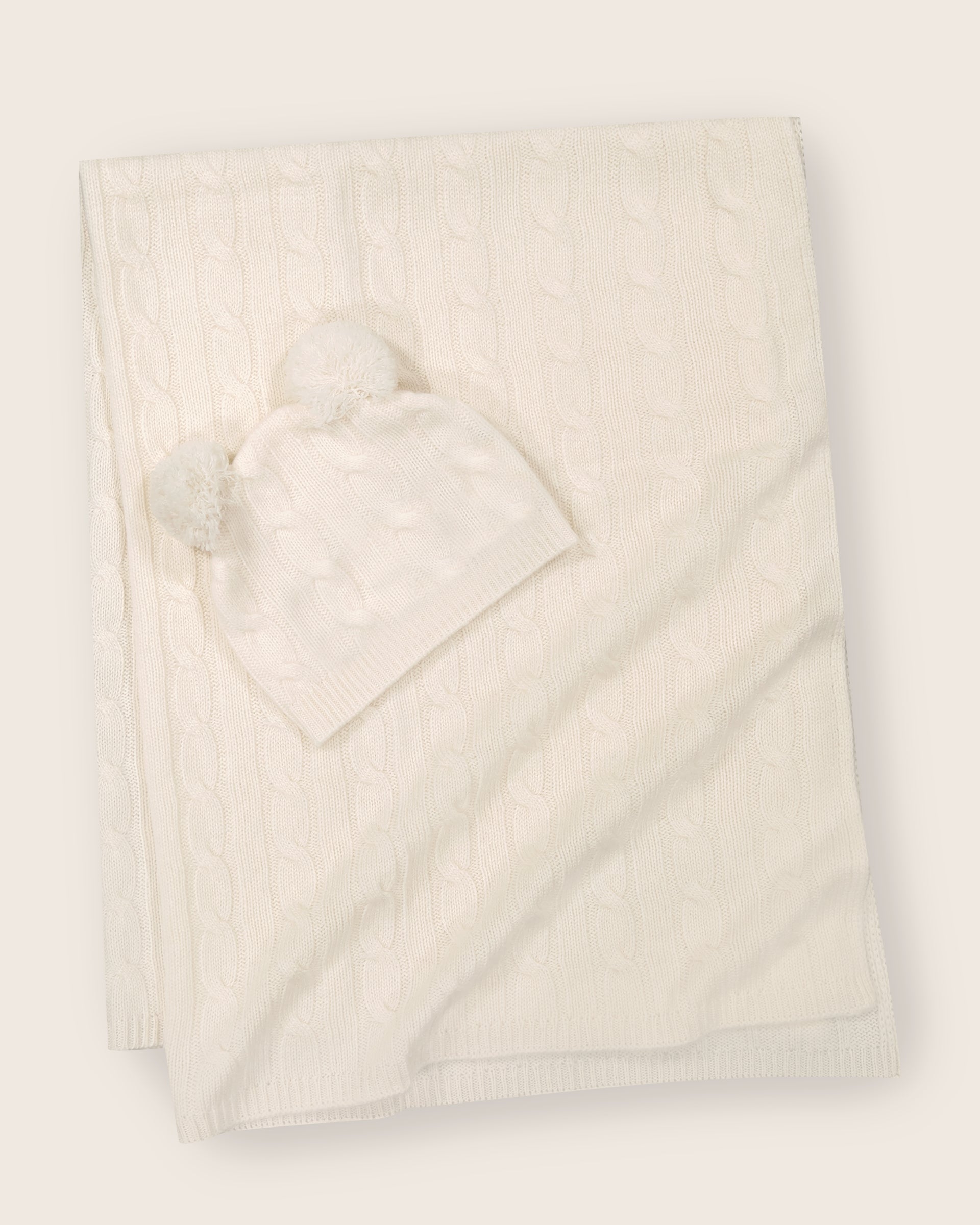 Angel Cashmere Baby Blanket and Hat Set