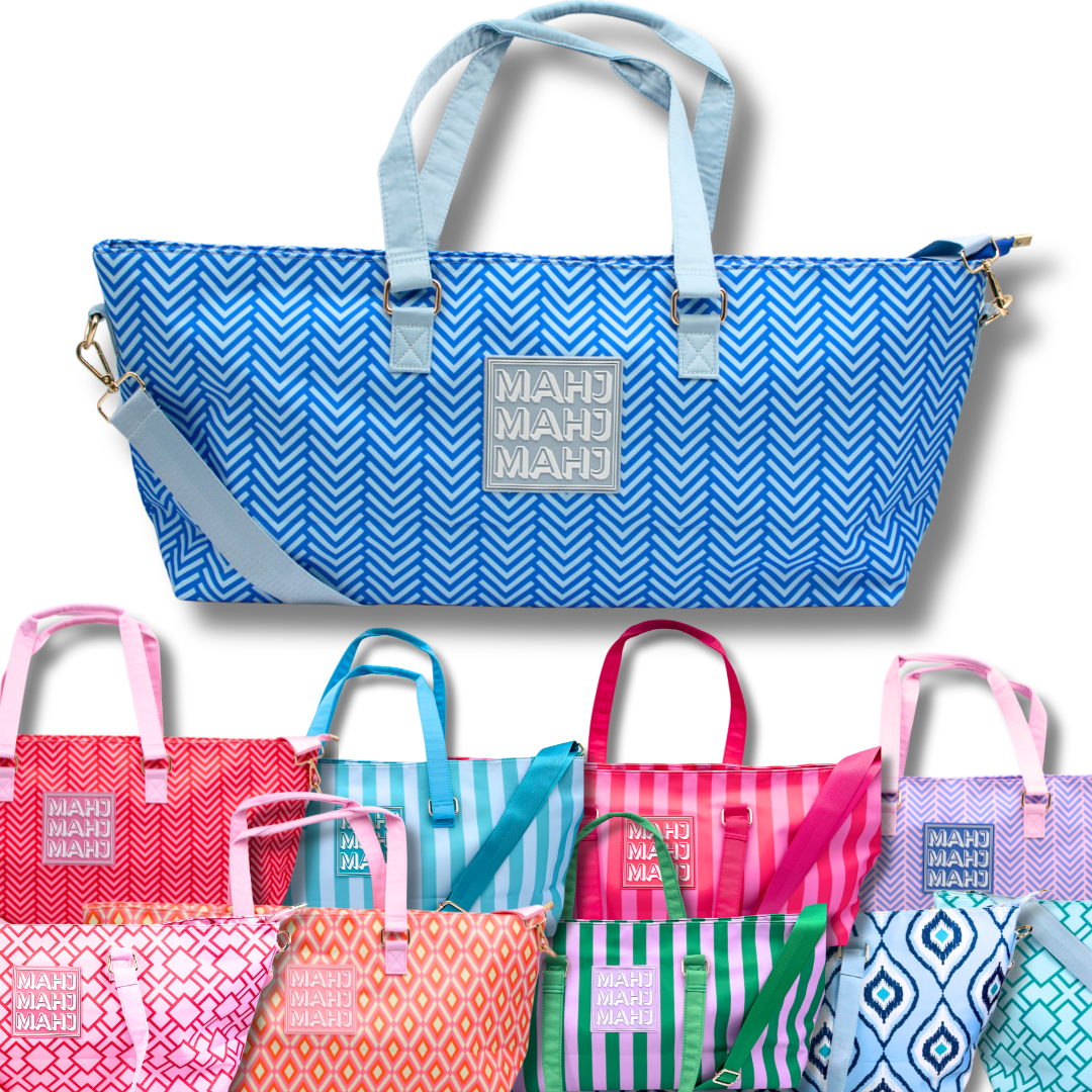 MAHJONG TOTE BAG  |  Wide with Zipper Closure
