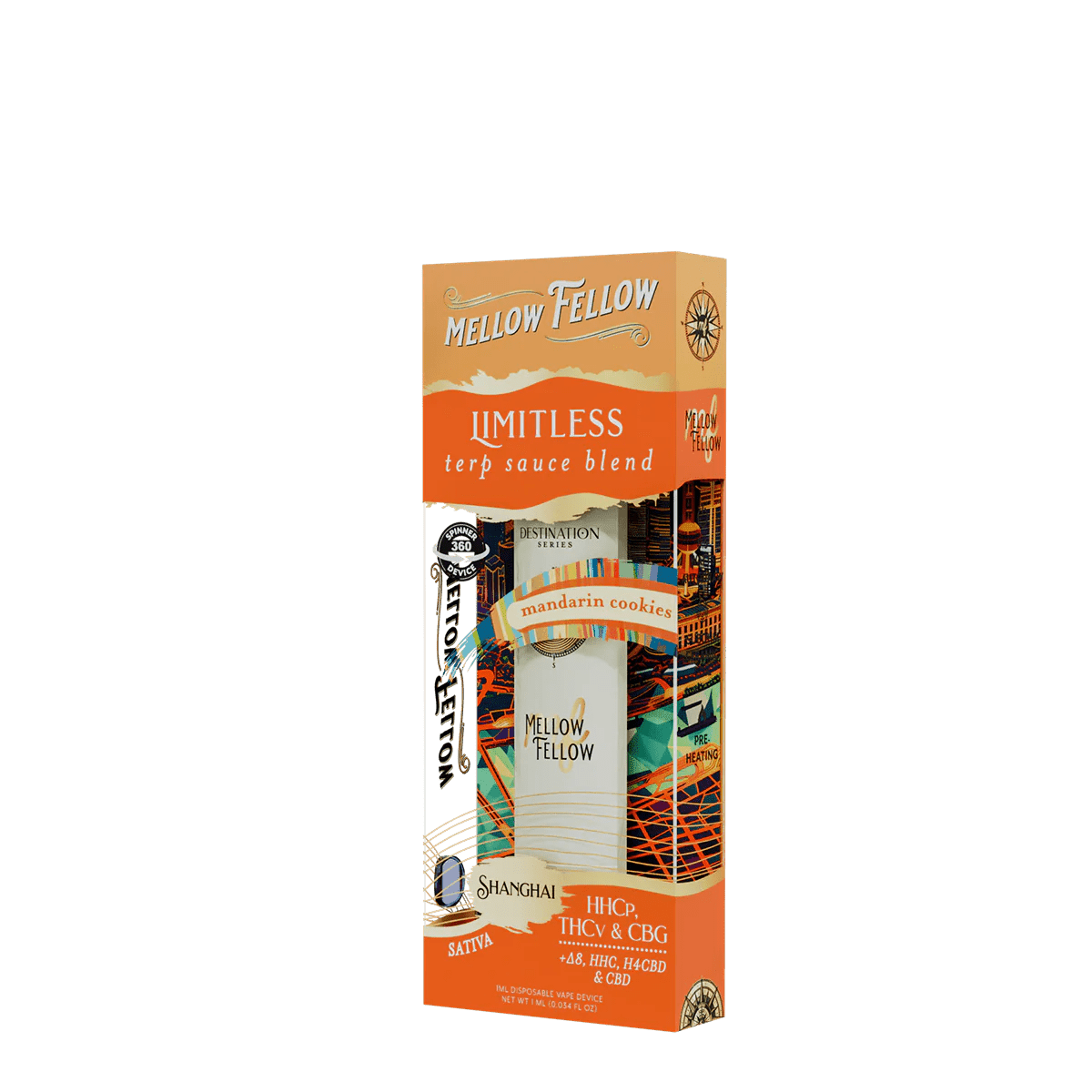 Limitless Blend - Terp Sauce 1ml Disposable Spinner Vape - Mandarin Cookies (Sativa)