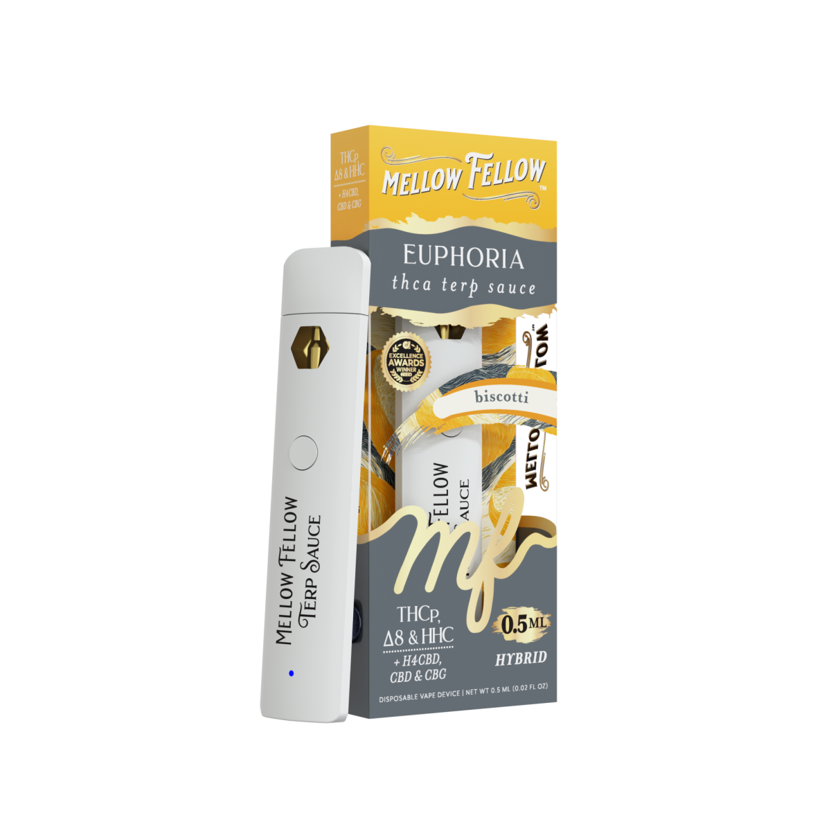 Euphoria Blend 0.5ml Terp Sauce Disposable Vape - Biscotti (Hybrid)