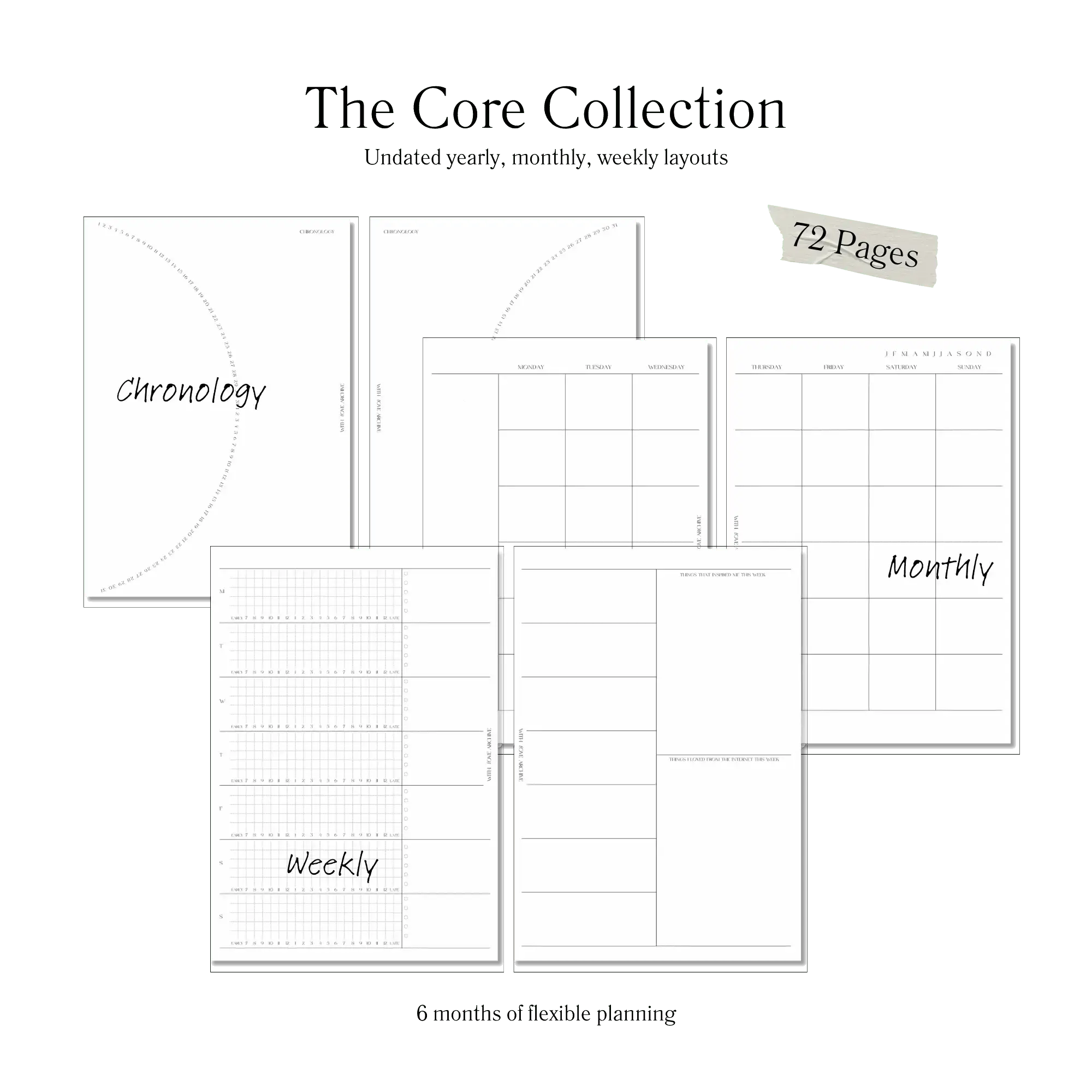 Core Inserts (Yearly, Weekly, Monthly)