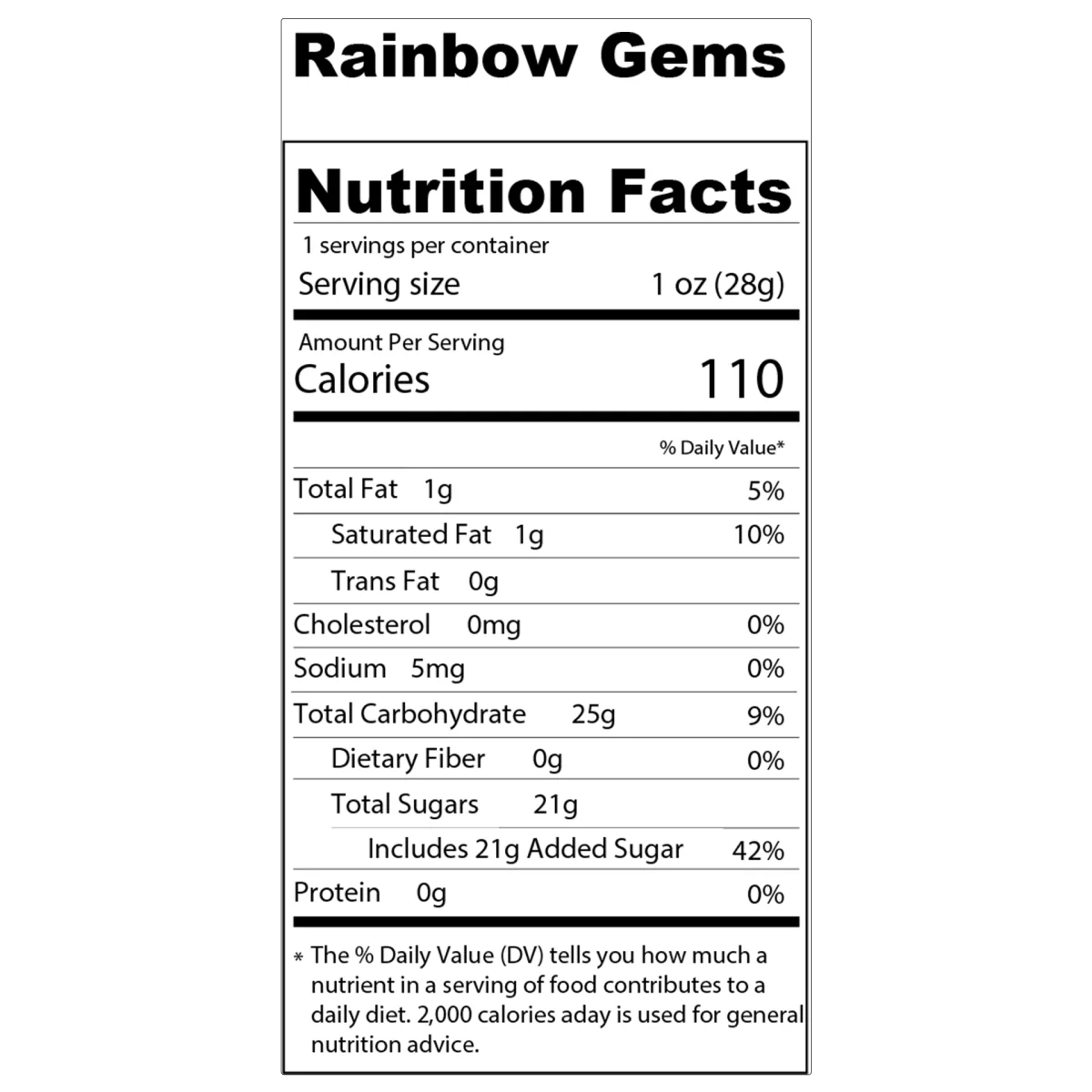 Rainbow Gems Freeze Dried Candy - Snack Size