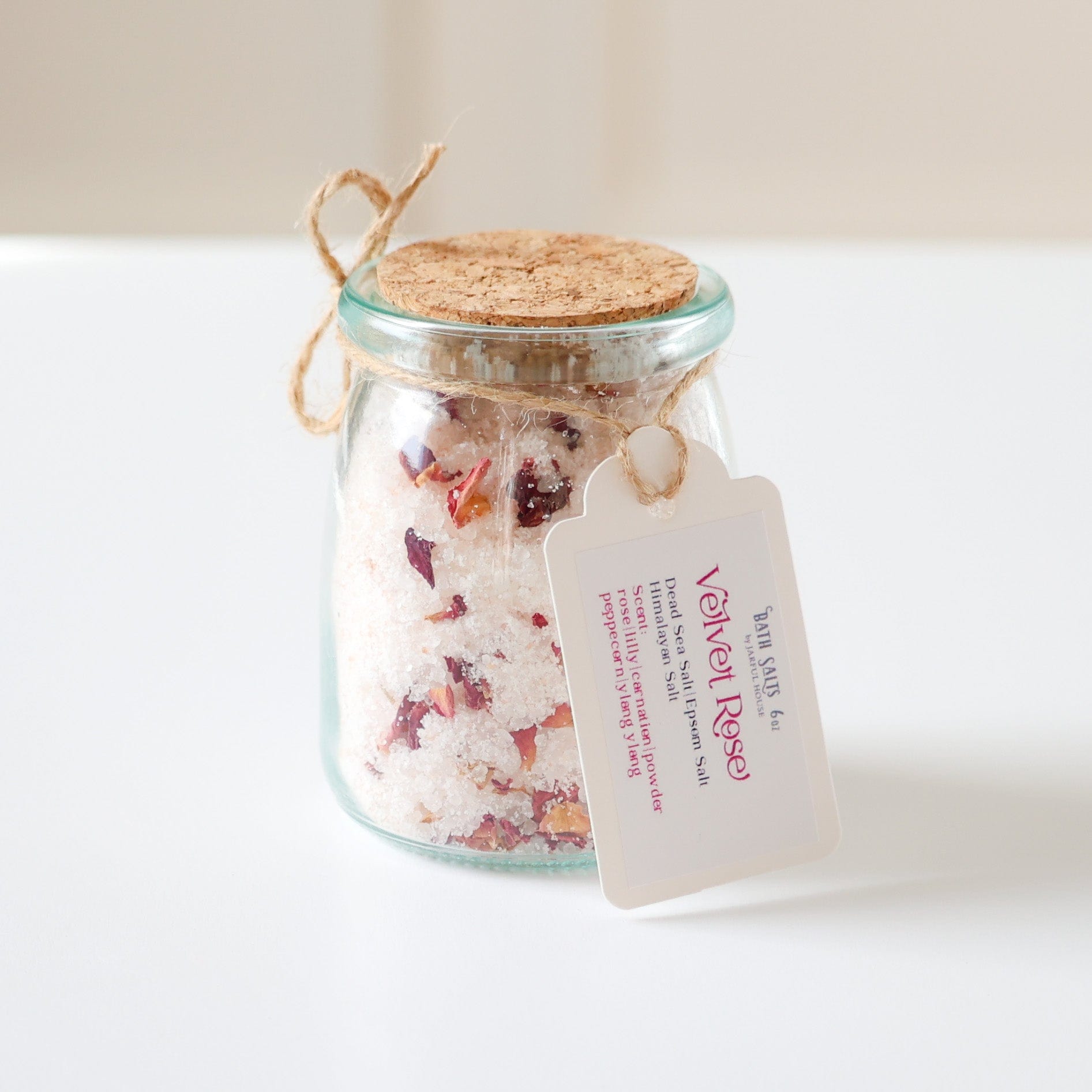 Velvet Rose Bath Salts - 6 oz Luxury Spa Soak with Himalayan Pink Salt