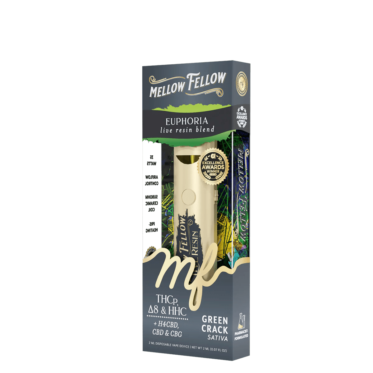 Euphoria Blend 2ml Live Resin Disposable Vape - Green Crack (Sativa)