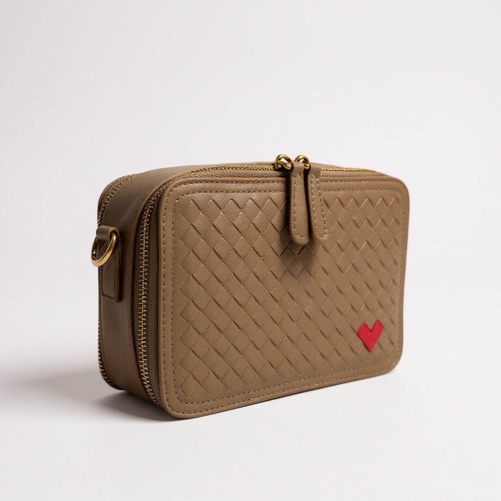 THE ROSETTA WOVEN HEART CROSSBODY