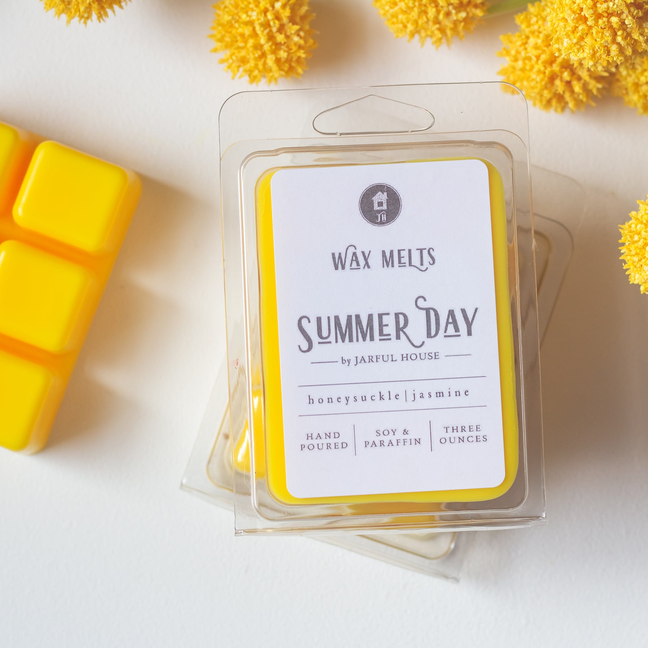 Summer Day Honeysuckle & Jasmine Clamshell Wax Melts – 3 oz, Bright Yellow