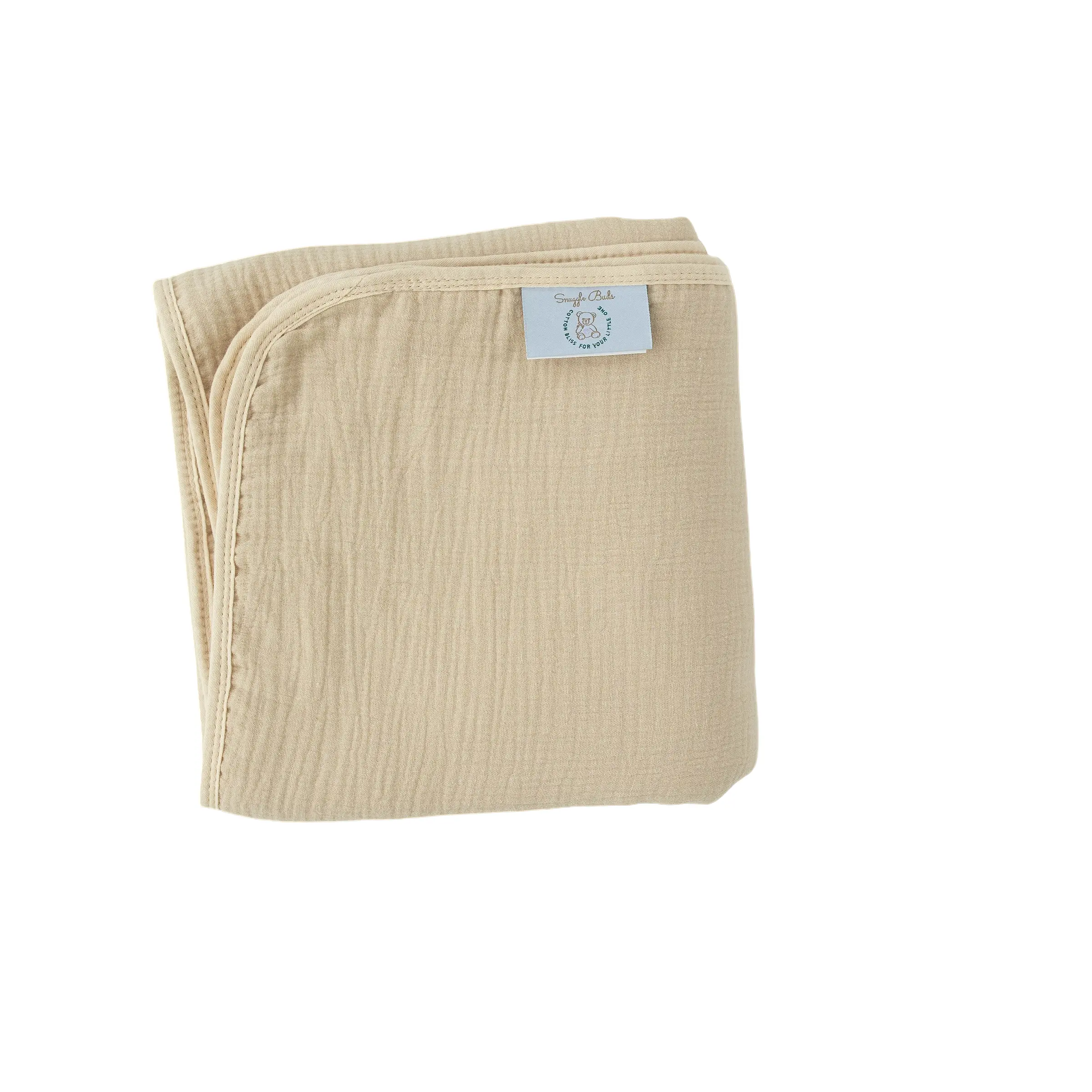 100% Muslin Cotton Blanket – Light Beige Solid (Available in Two Sizes)