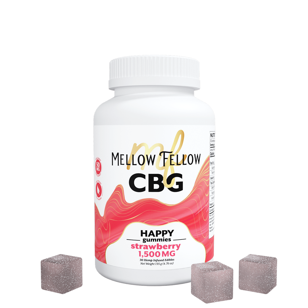 Happy CBG Gummies - 1500mg - Strawberry
