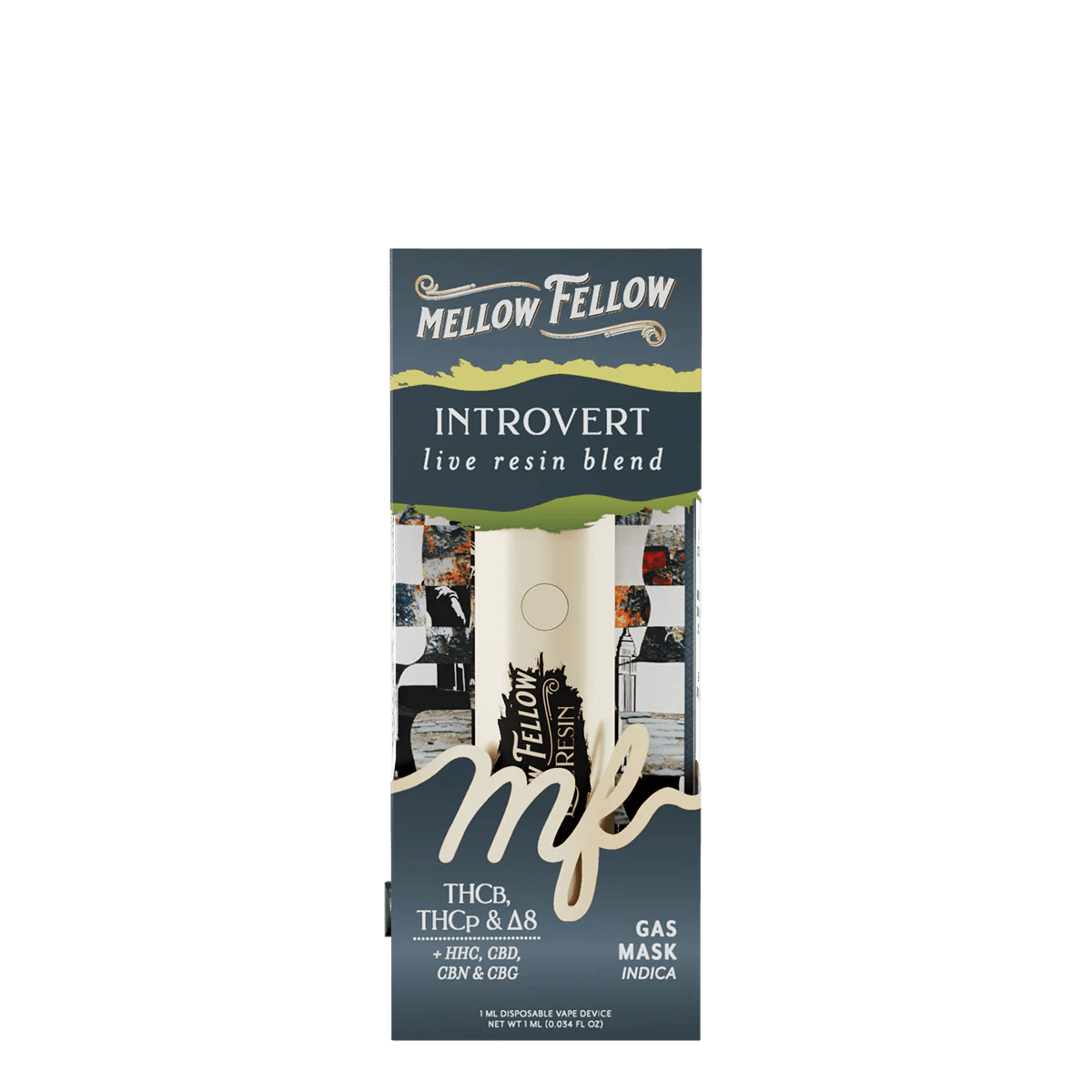 Introvert Blend - Live Resin 1ml Disposable Vape - Gas Mask (Indica)