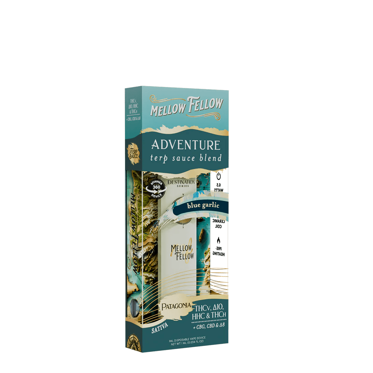 Adventure Blend - Terp Sauce 1ml Disposable Spinner Vape - Blue Garlic (Sativa)