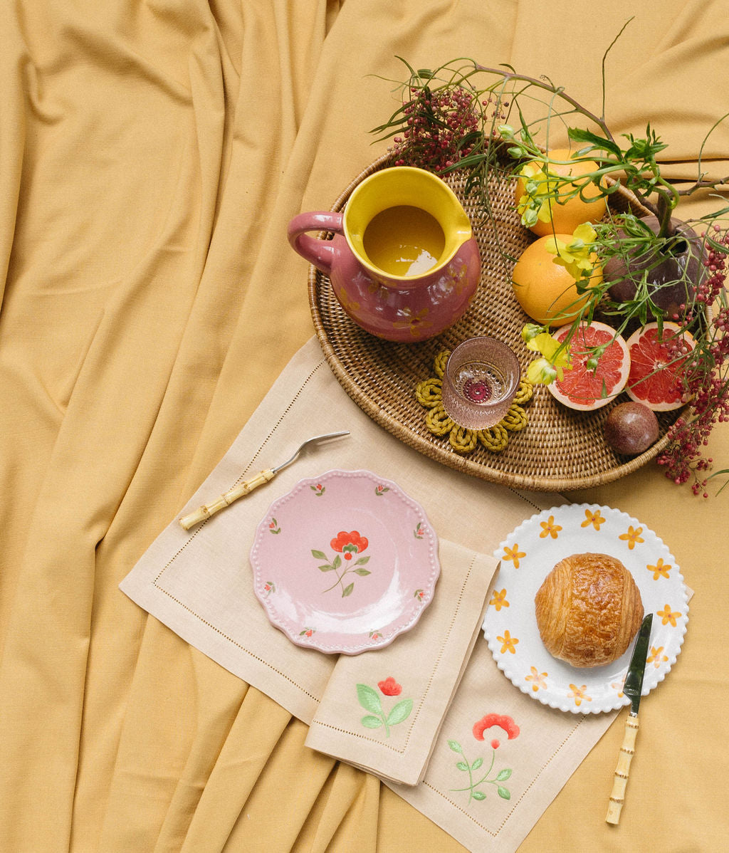 Island Weave Yellow Coasters (Set of 4)