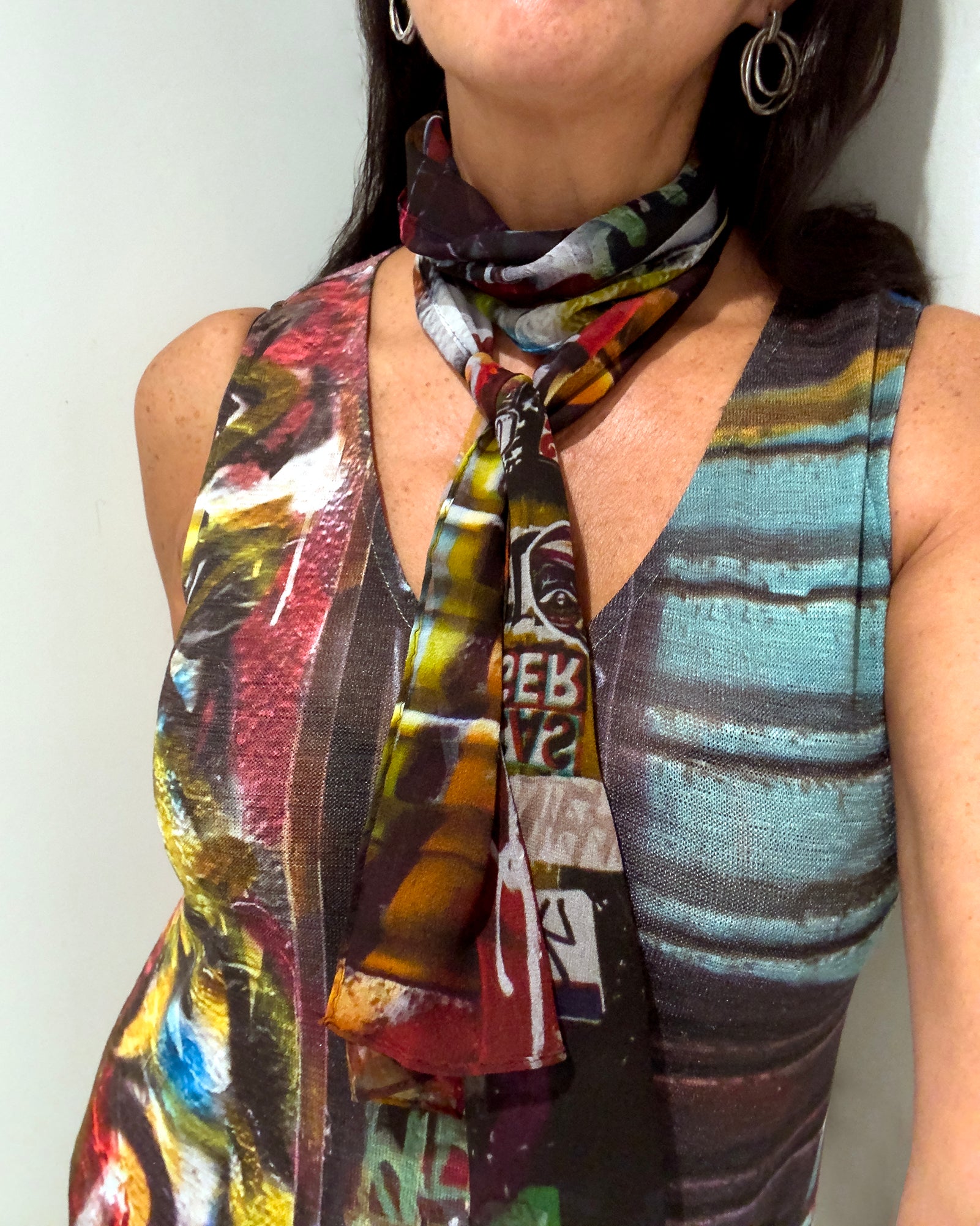 Babs Street Art Silk Scarf