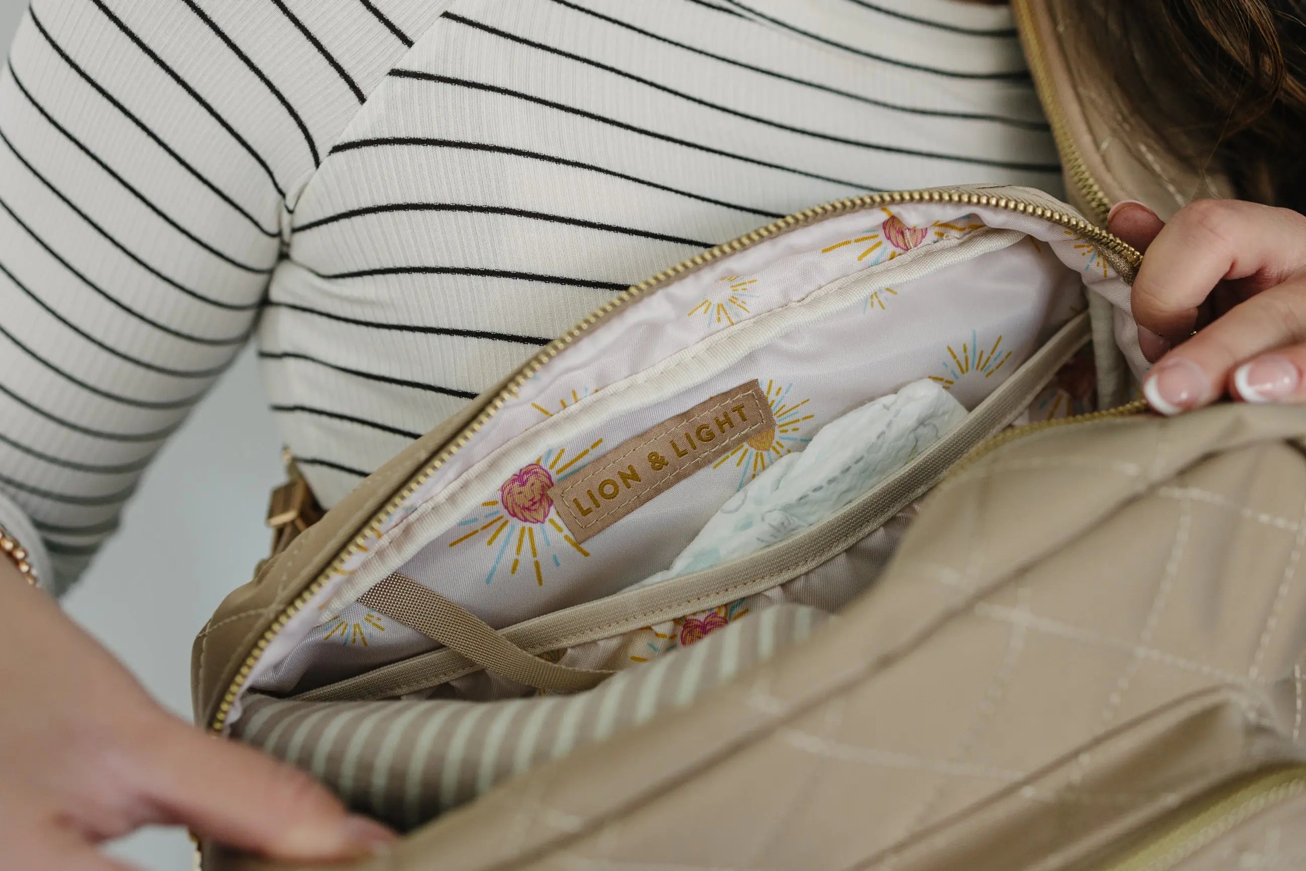 The Jetsetter Mini Diaper Bag - Beige