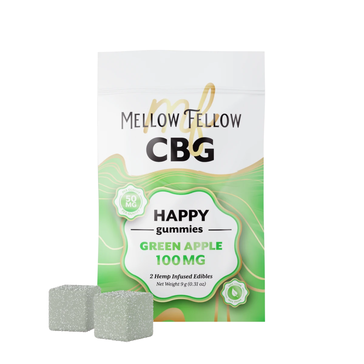 Happy CBG Gummies 100mg - Green Apple