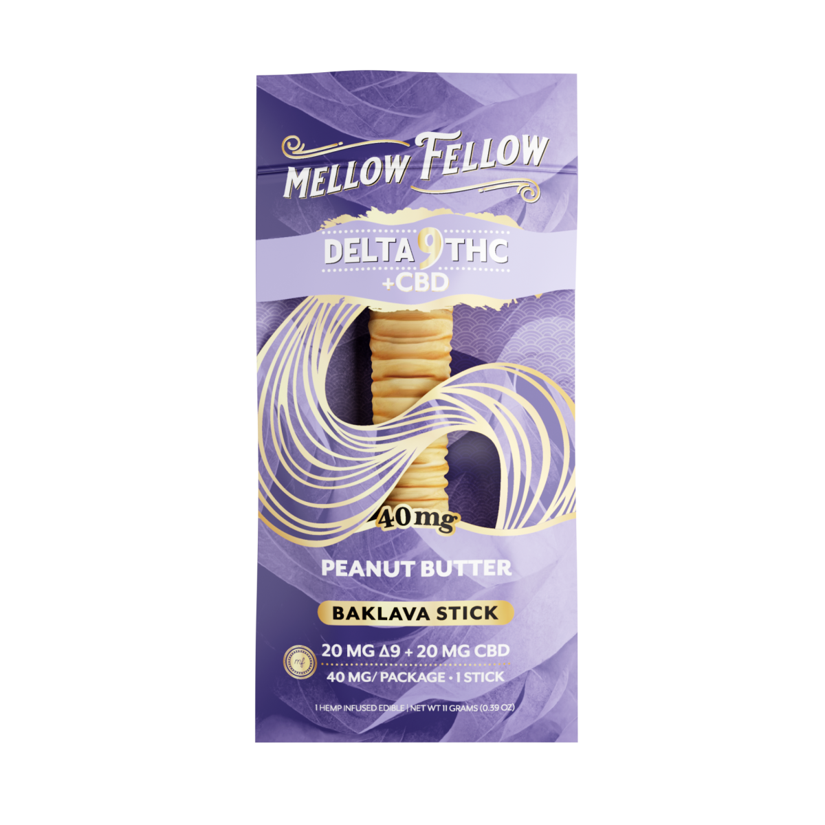 Delta 9 THC + CBD Baklava Sticks - Peanut Butter 40mg