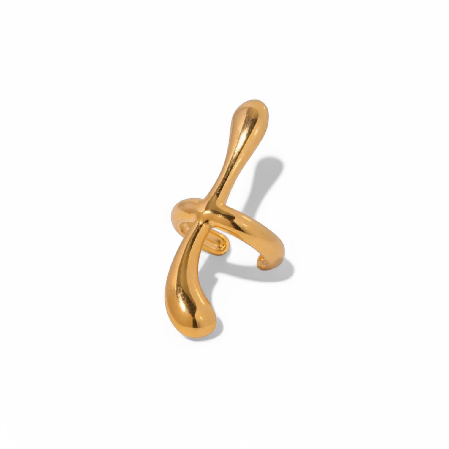 Curved Cross Ear Cuff