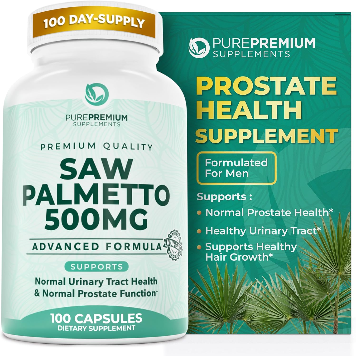 PurePremium Saw Palmetto 500 mg for Men/Women – Maximum Strength Saw Palmetto Extract | Powder Capsu