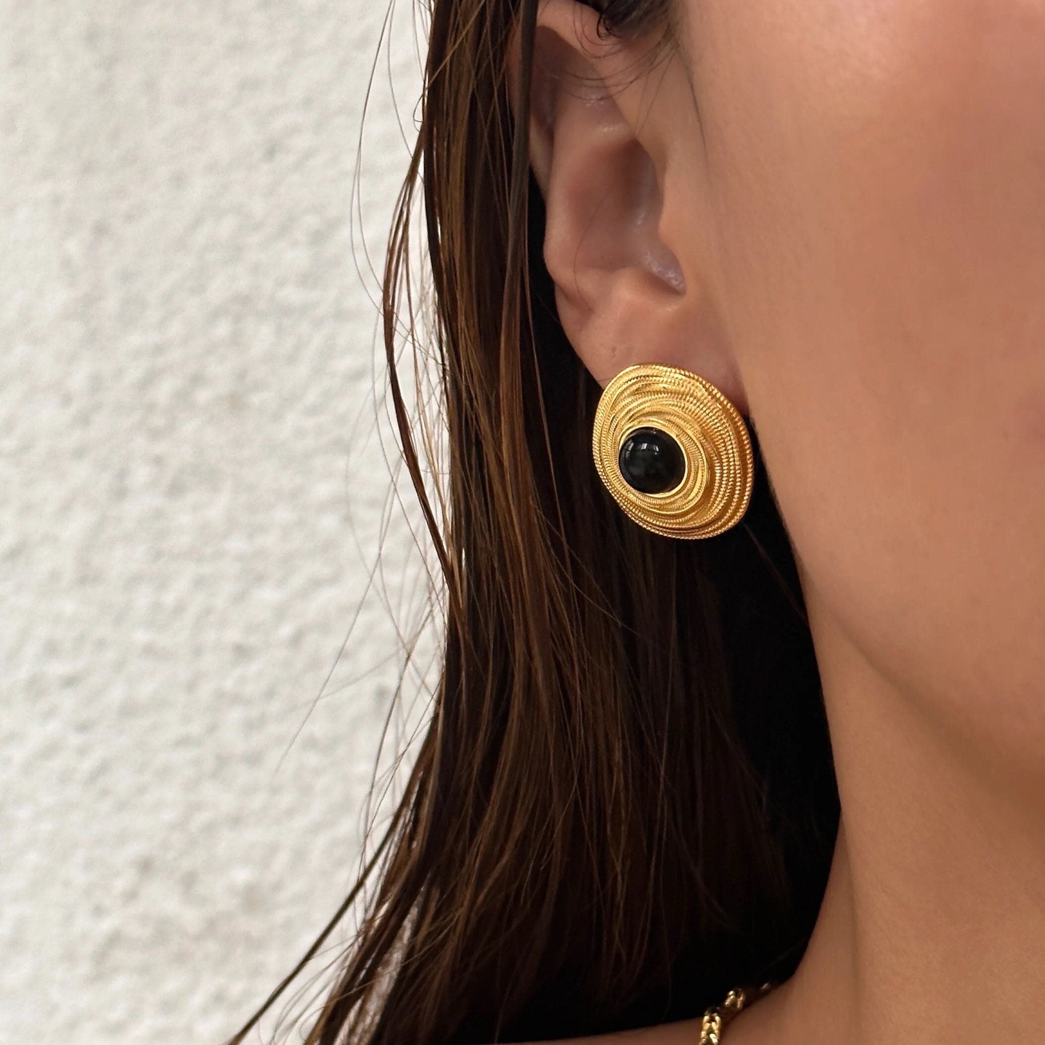 Circle Agate Studs
