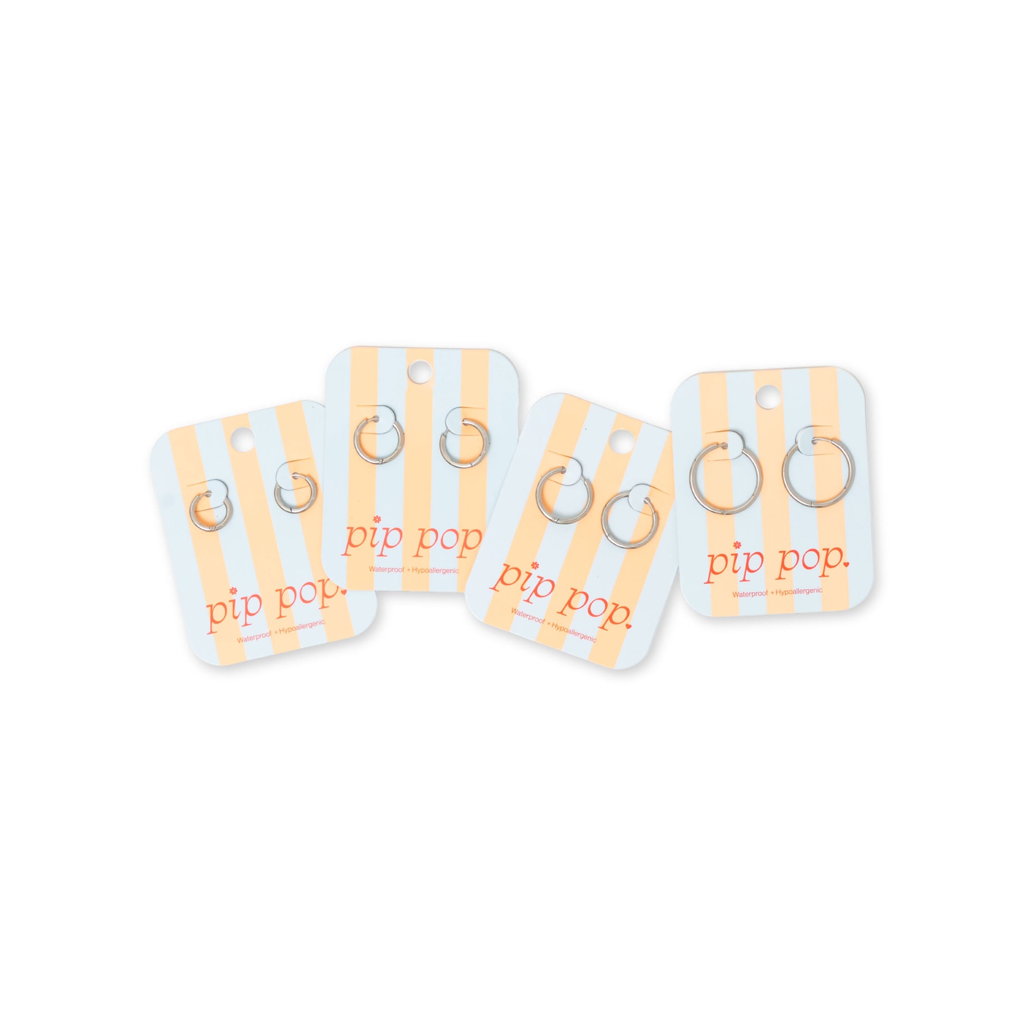 Endless Hoop Thin Set of 4 Silver