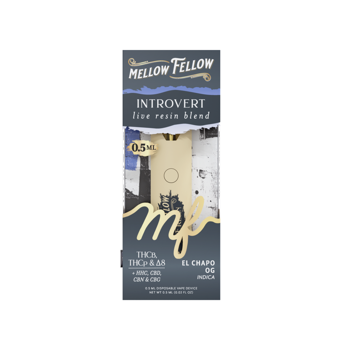 Introvert Blend 0.5ml Live Resin Disposable Vape - El Chapo OG (Indica)